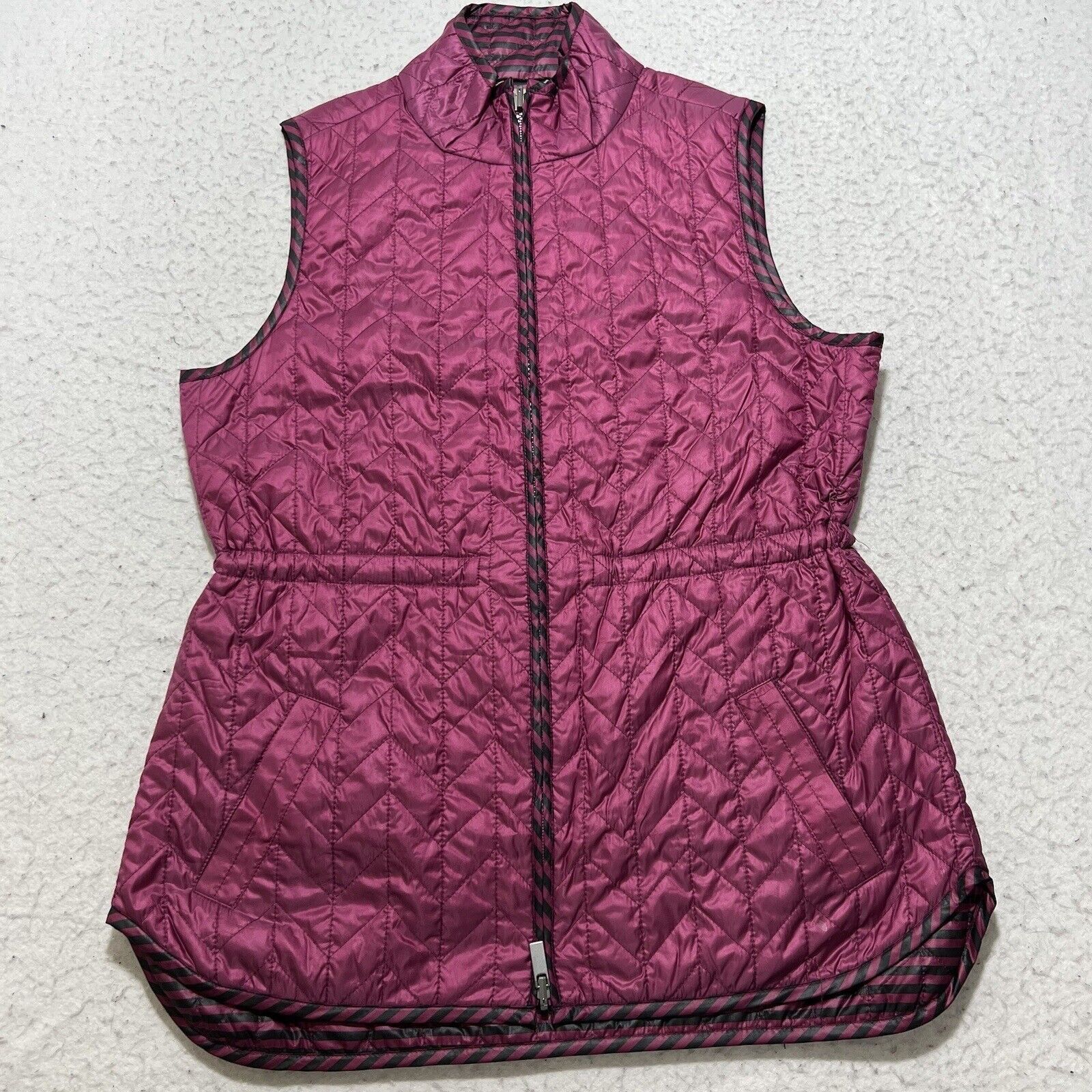 Chicos Chico's 00P Reversible Vest Purple Sleeveless Jacket Pockets Size XXS / US 00 / IT 34 - 1 Thumbnail