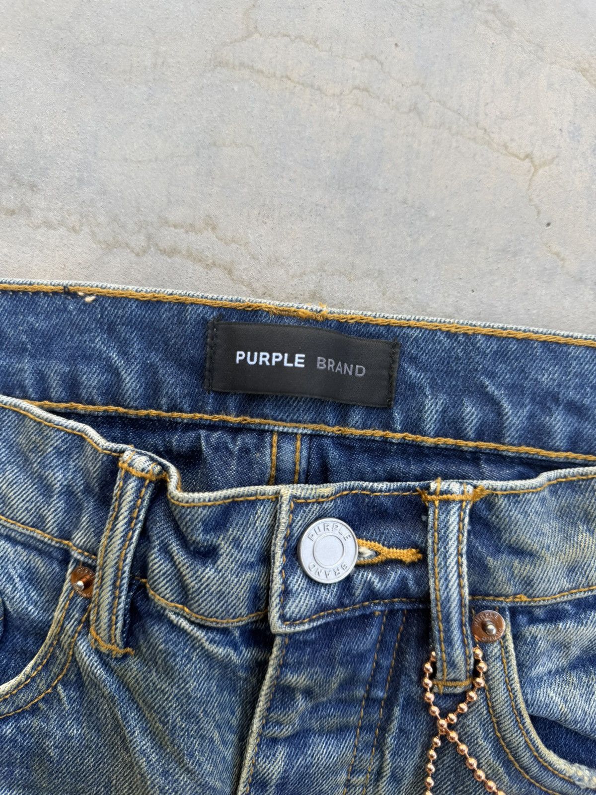 Purple Brand Purple Brand P001 Cracked Bronze Skinny Jeans Blue 29 Waist Size US 29 - 4 Thumbnail