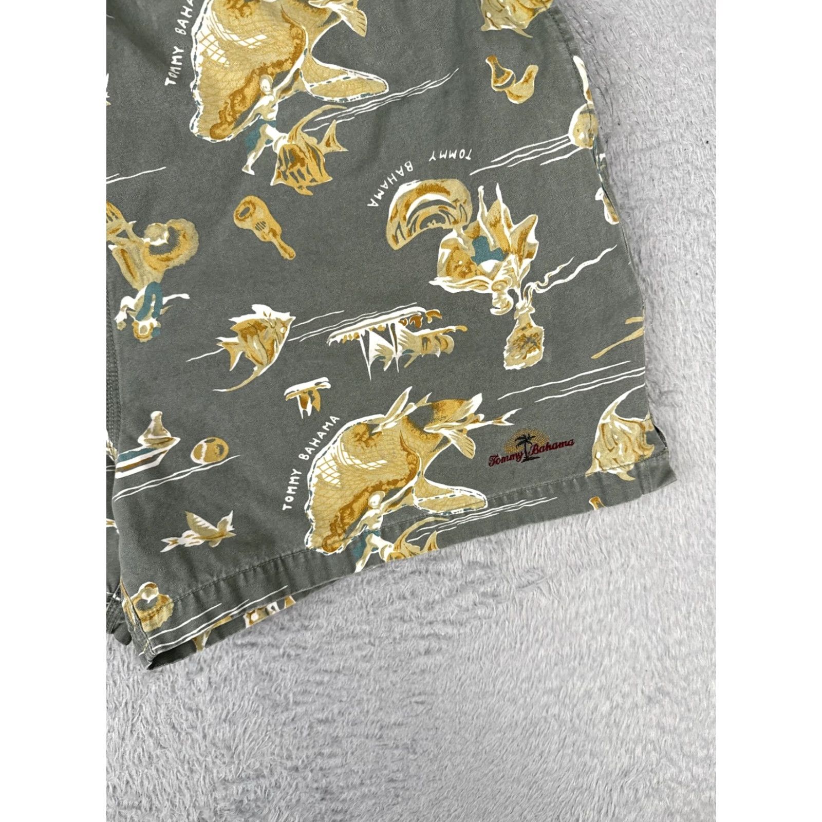 Tommy Bahama VINTAGE Tommy Bahama Shorts Mens XL Green Relax Tropical Fish Print Drawstring Hawaiian Size US 36 / EU 52 - 2 Thumbnail