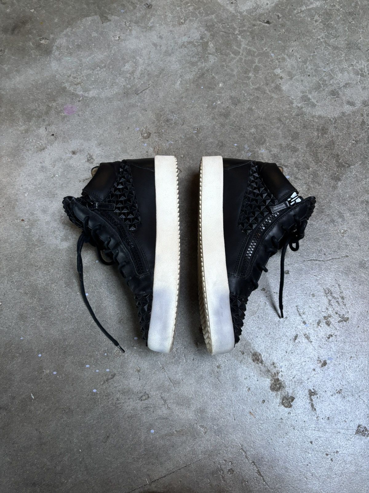 Giuseppe Zanotti Giuseppe Zanotti Men’s Pyramid Leather High Top Sneakers Size US 10 / EU 43 - 3 Thumbnail