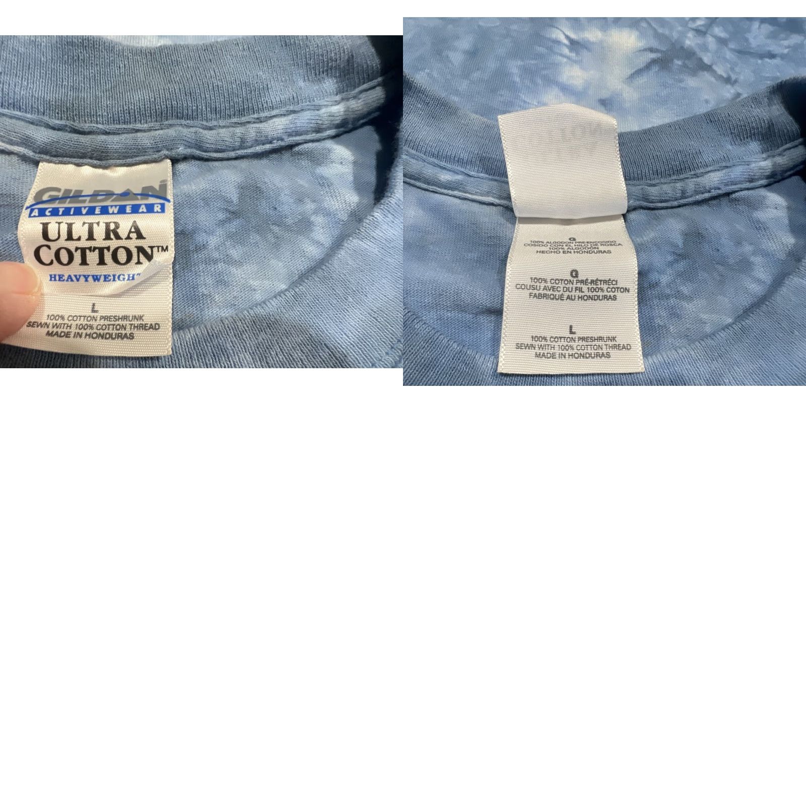Gildan REBORN 3.8 Tie Die Blue T Shirt Men’s Large Gildan Heavy Weight Shirt Size US L / EU 52-54 / 3 - 8 Thumbnail