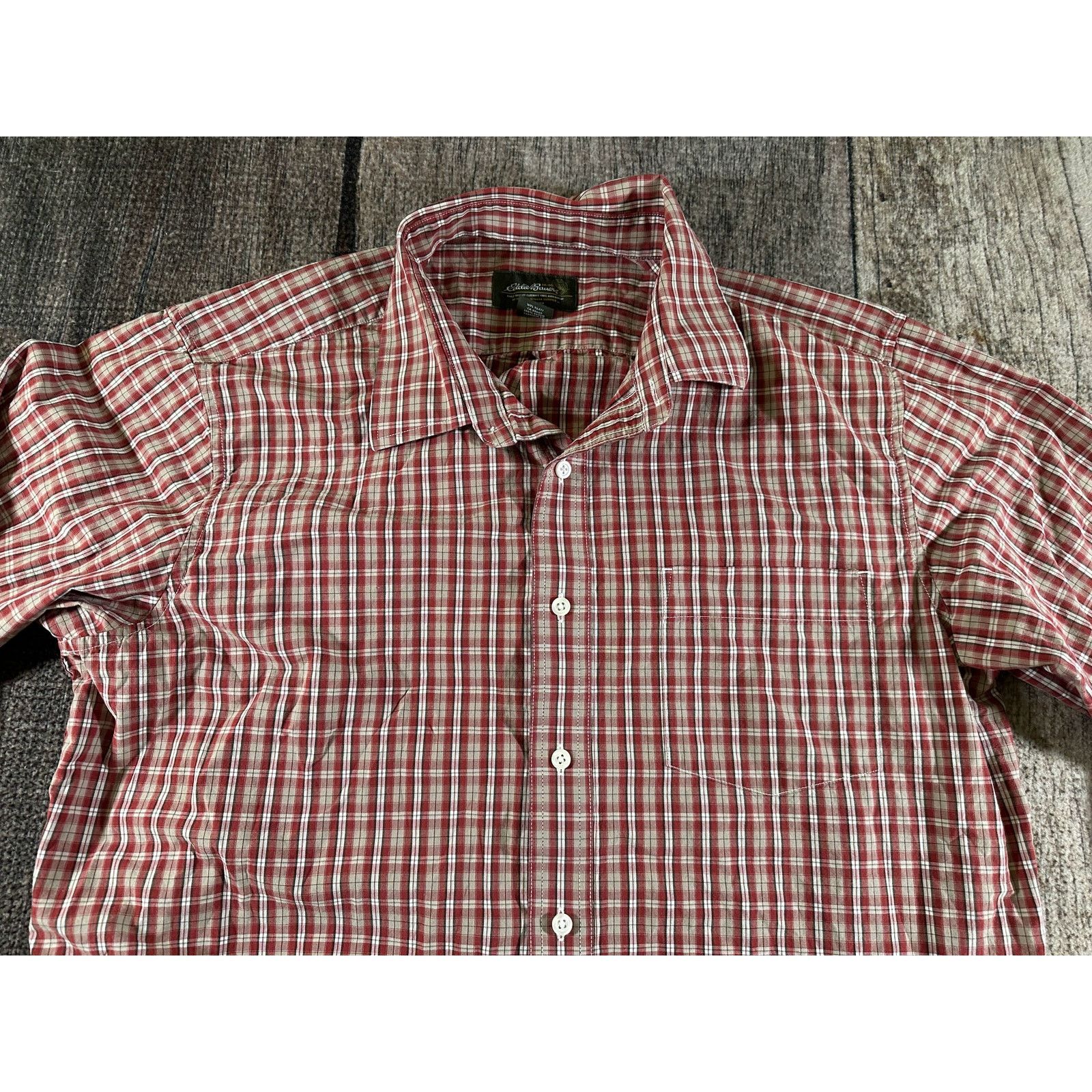 Eddie Bauer Eddie Bauer Mens L Classic Fit Red Plaid L/S Flannel Shirt Size US L / EU 52-54 / 3 - 2 Thumbnail