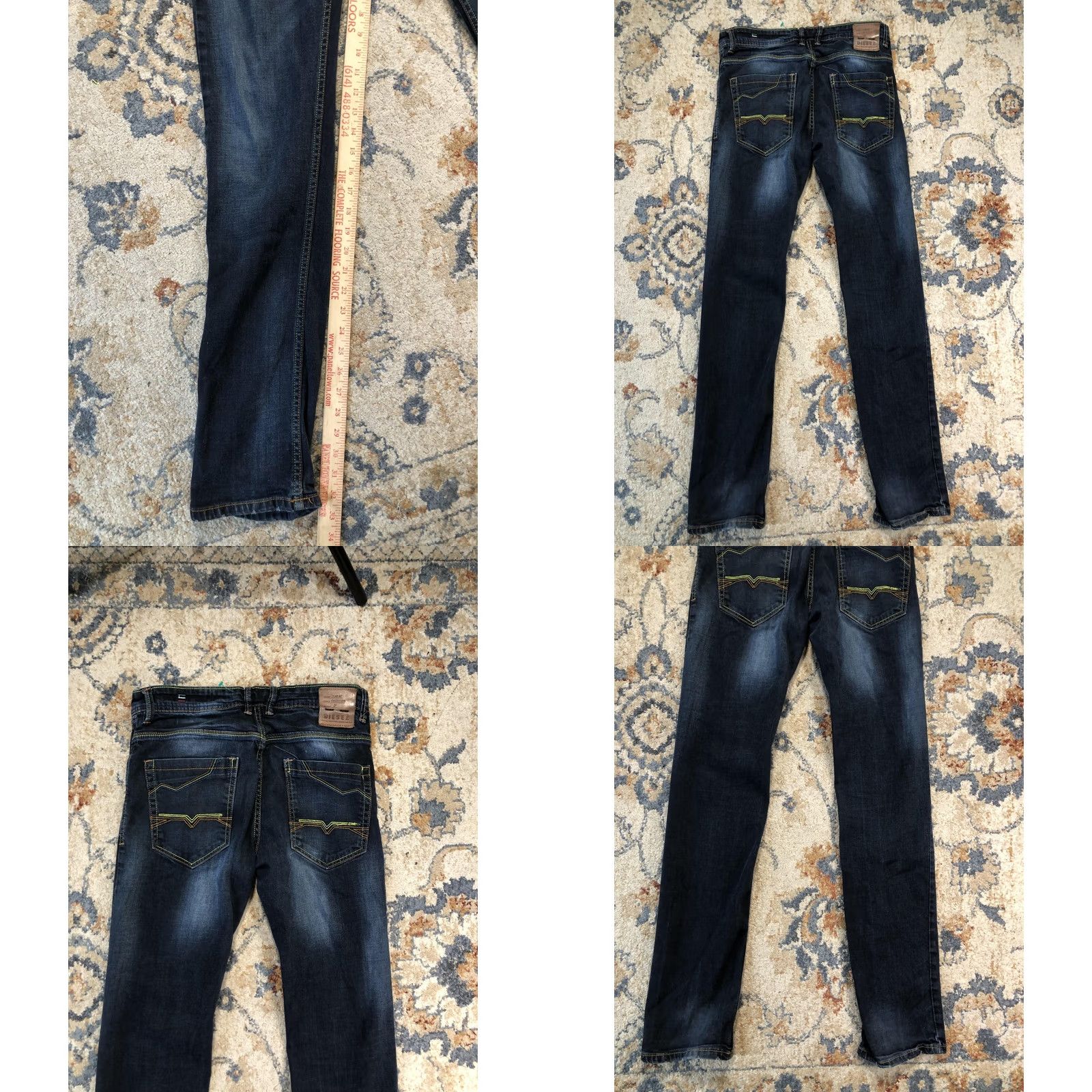 Diesel Diesel Jeans Mens Slim Skinny 30x33 Blue Dark Wash Denim Pants Casual Distressed Pockets Logo Size US 30 / EU 46 - 8 Thumbnail