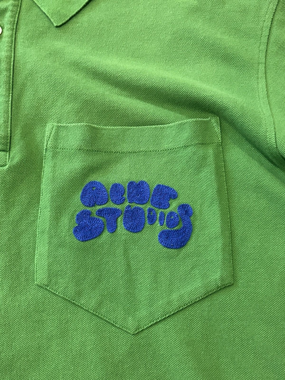 Acne Studios Acne Studios Oversized Green Bubble Logo Polo Size US L / EU 52-54 / 3 - 3 Thumbnail