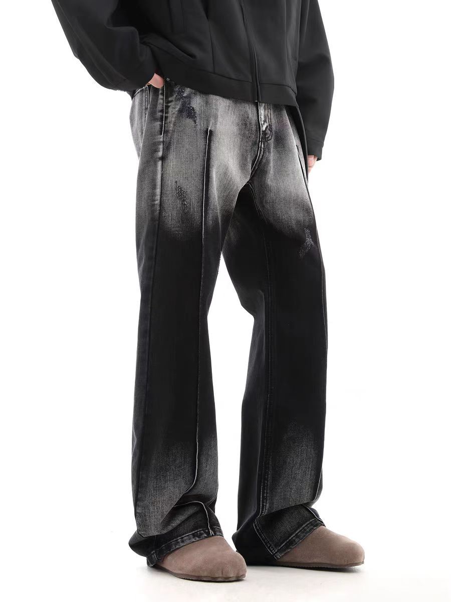 Jean Water-washed gradient black-gray jeans Size US 32 / EU 48 - 2 Thumbnail