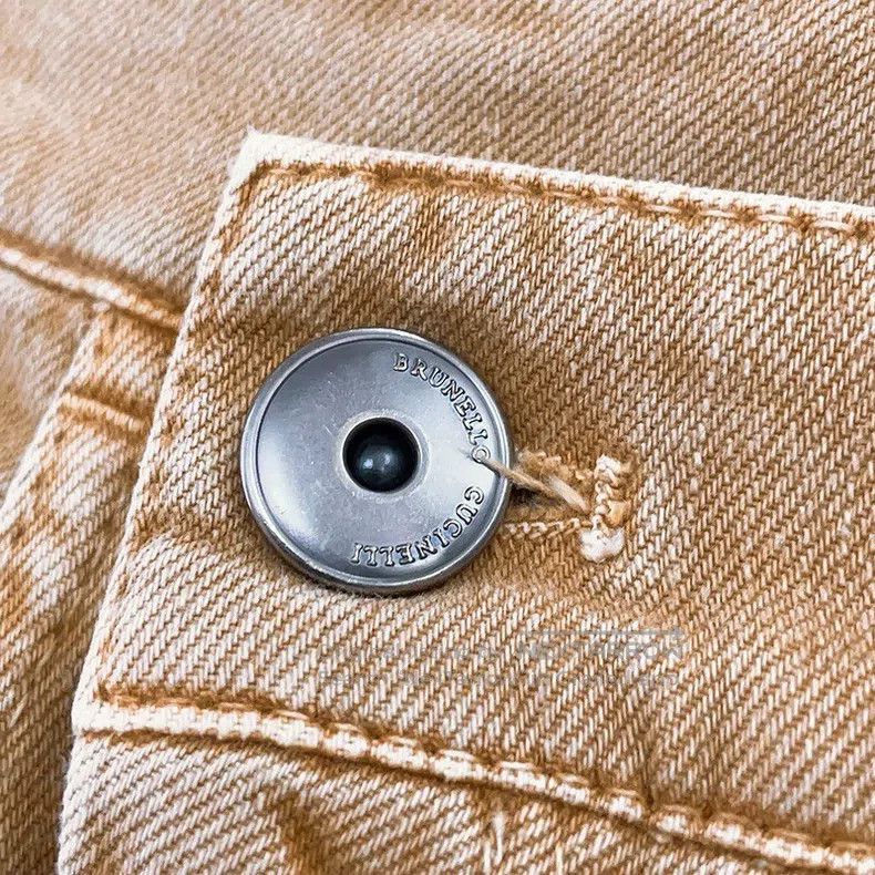 Brunello Cucinelli Brunello Cucinelli Beaded Decoration Khaki Irregular Jeans Size 24" / US 00 / IT 34 - 5 Thumbnail