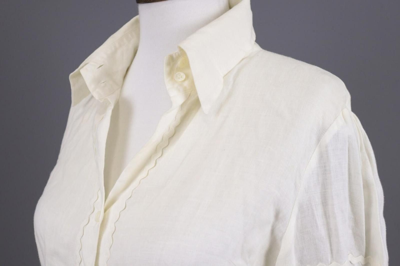 Designer Anne Fontaine Embroidered Top Blouse Tunic Shirt Sz 38 Size M / US 6-8 / IT 42-44 - 7 Thumbnail