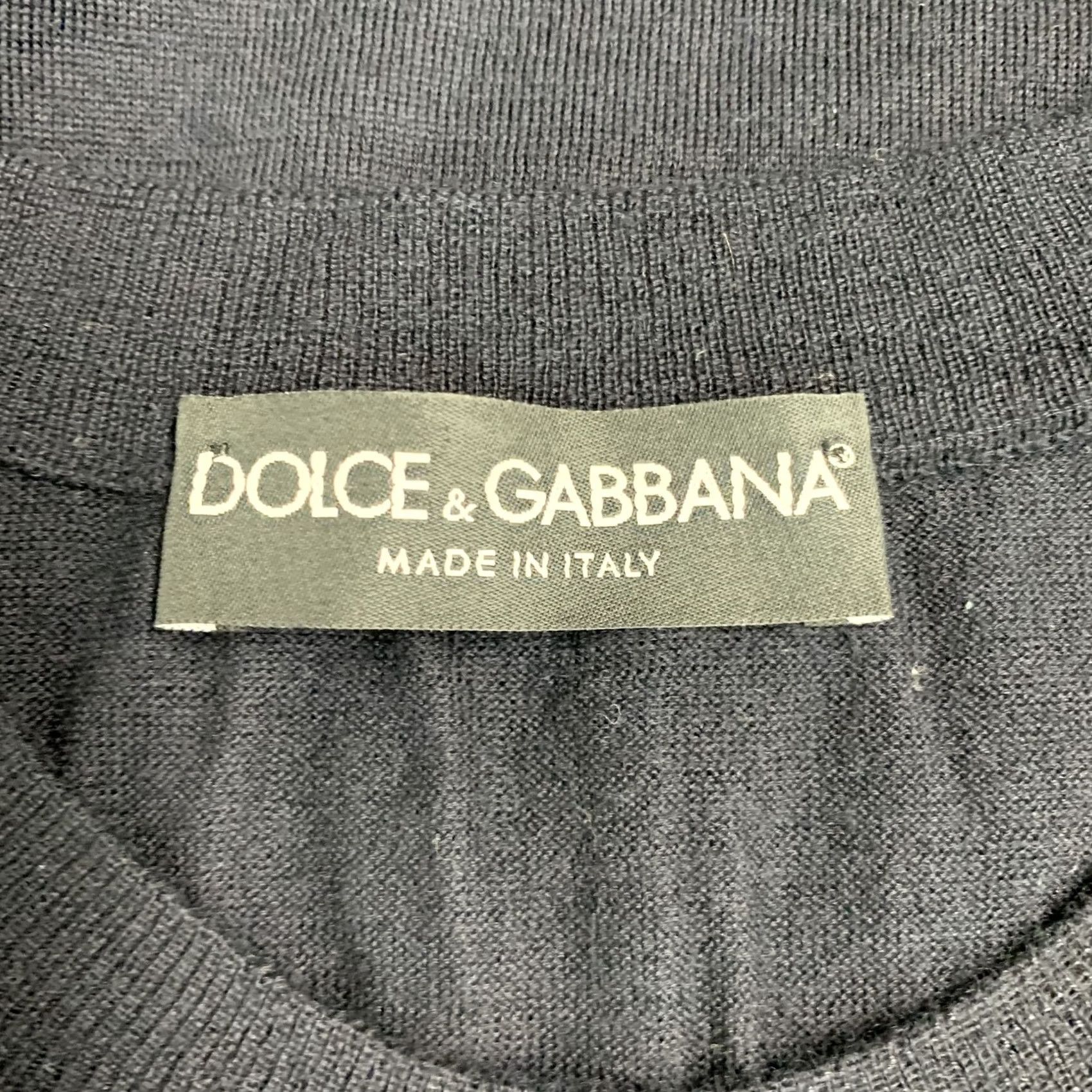 Dolce & Gabbana DOLCE & GABBANA Navy Knit Cashmere Crew-Neck Pullover M Men Knit Pullover, Navy, Cashmere, Crew-Neck, Italy Size US M / EU 48-50 / 2 - 5 Thumbnail