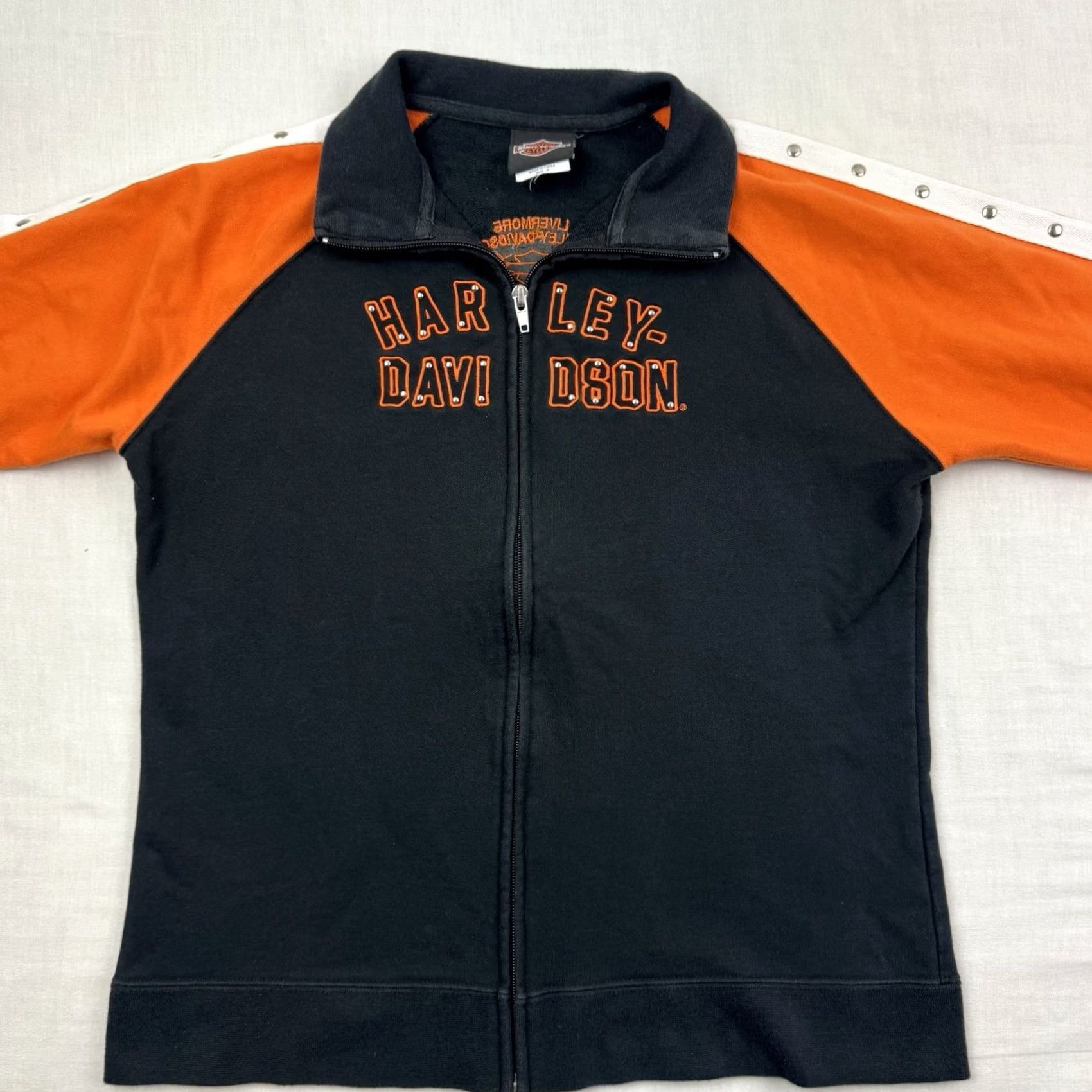 Harley Davidson VINTAGE Harley Davidson Full Zip Sweatshirt Womens Medium Hipster Biker Y2K Size M / US 6-8 / IT 42-44 - 7 Thumbnail