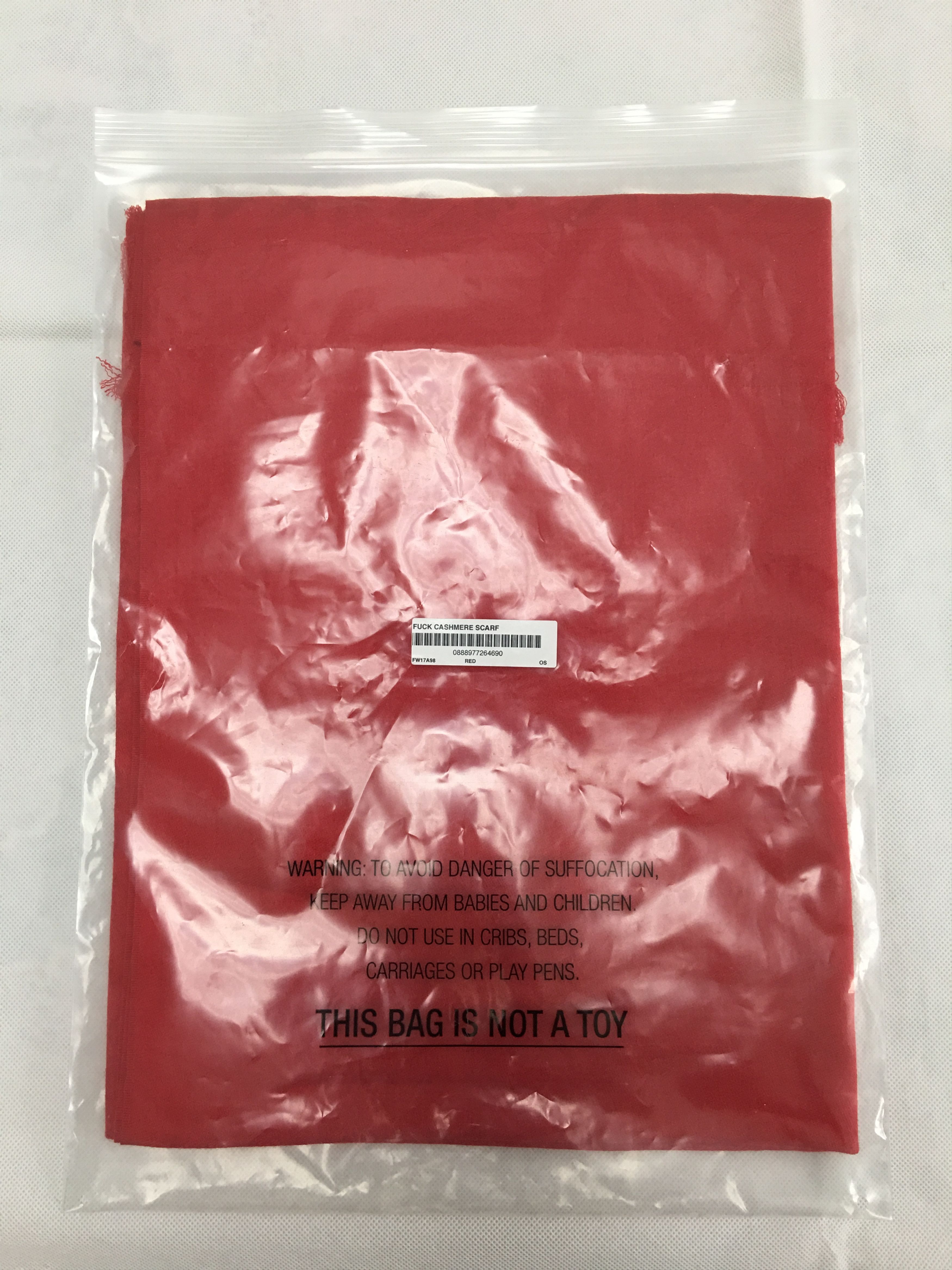 Supreme Supreme Fuck Pattern Wool Scarf Red 17FW Size ONE SIZE - 6 Thumbnail