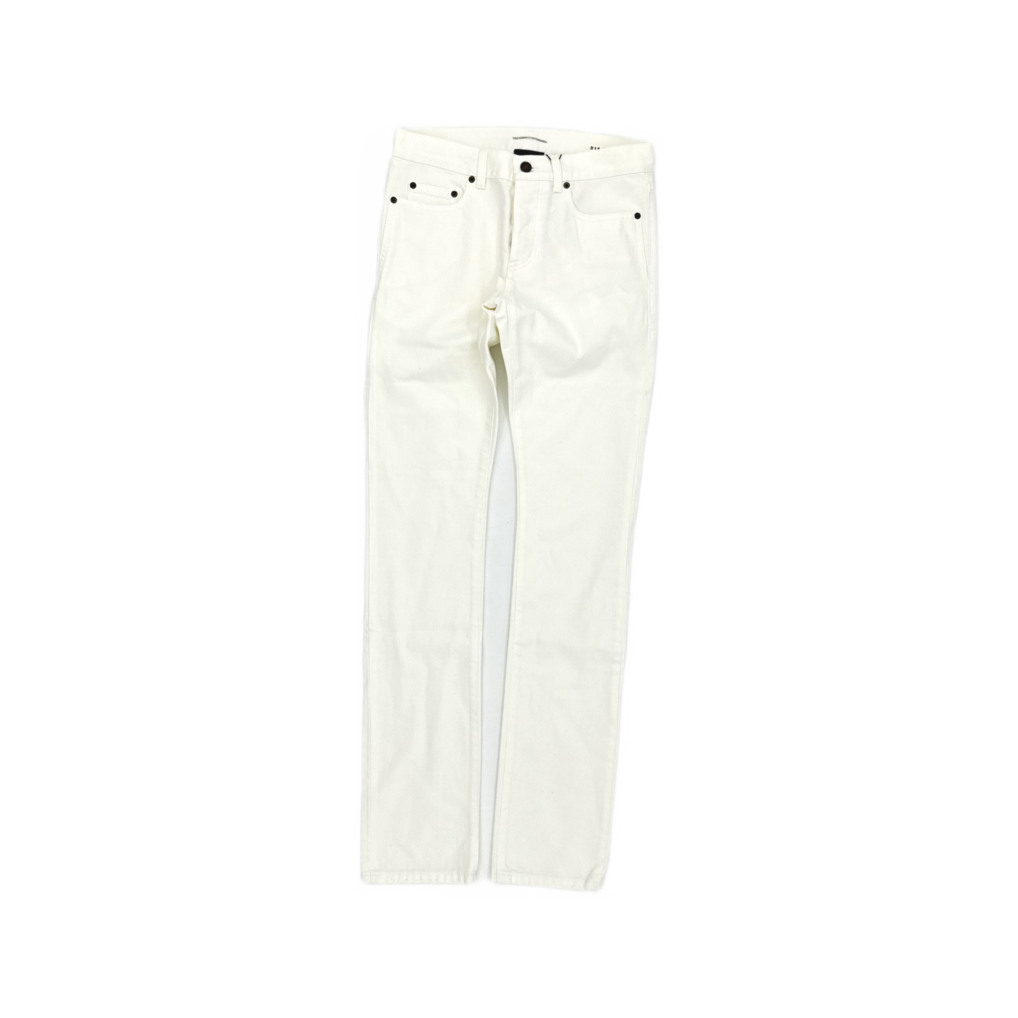 Saint Laurent Paris Saint Laurent White Denim Jeans Size 26 Size 26" / US 2 / IT 38 - 1 Thumbnail
