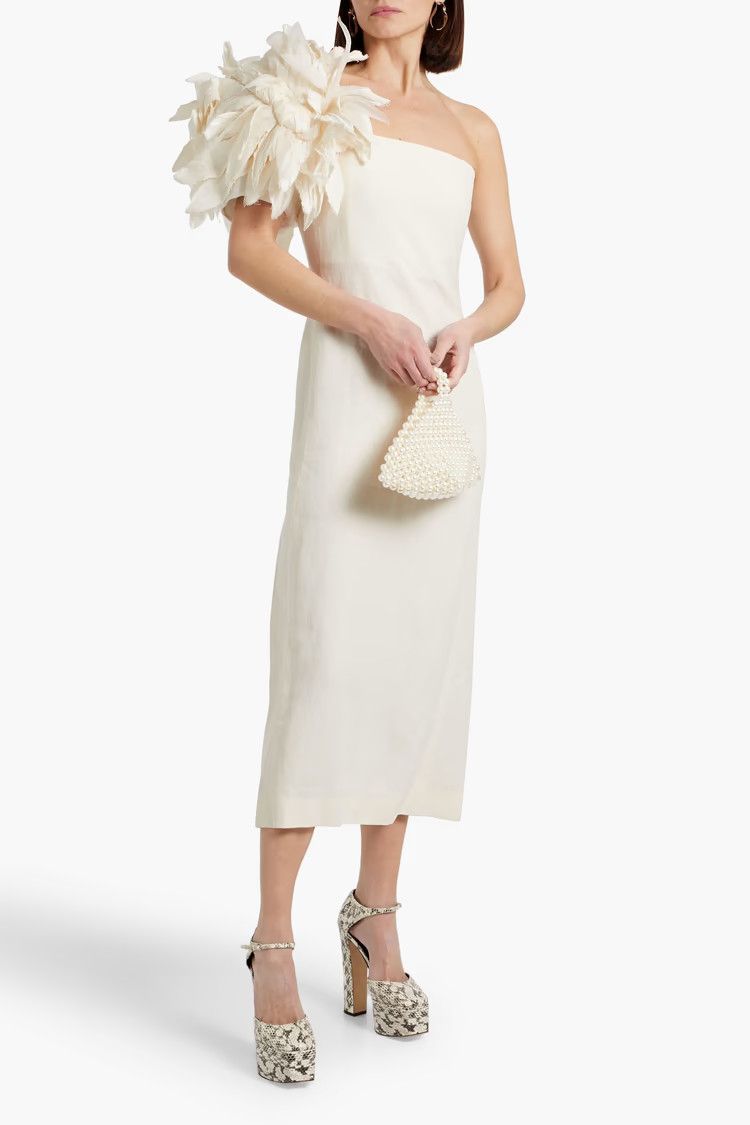 Chloe o1y0825 Midi Dress in Off-White Size M / US 6-8 / IT 42-44 - 2 Thumbnail