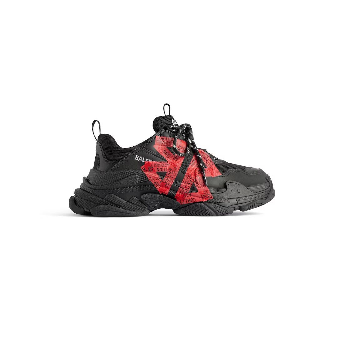 BALENCIAGA Triple S $1290 Women's Black/Red Sneakers New (Wo