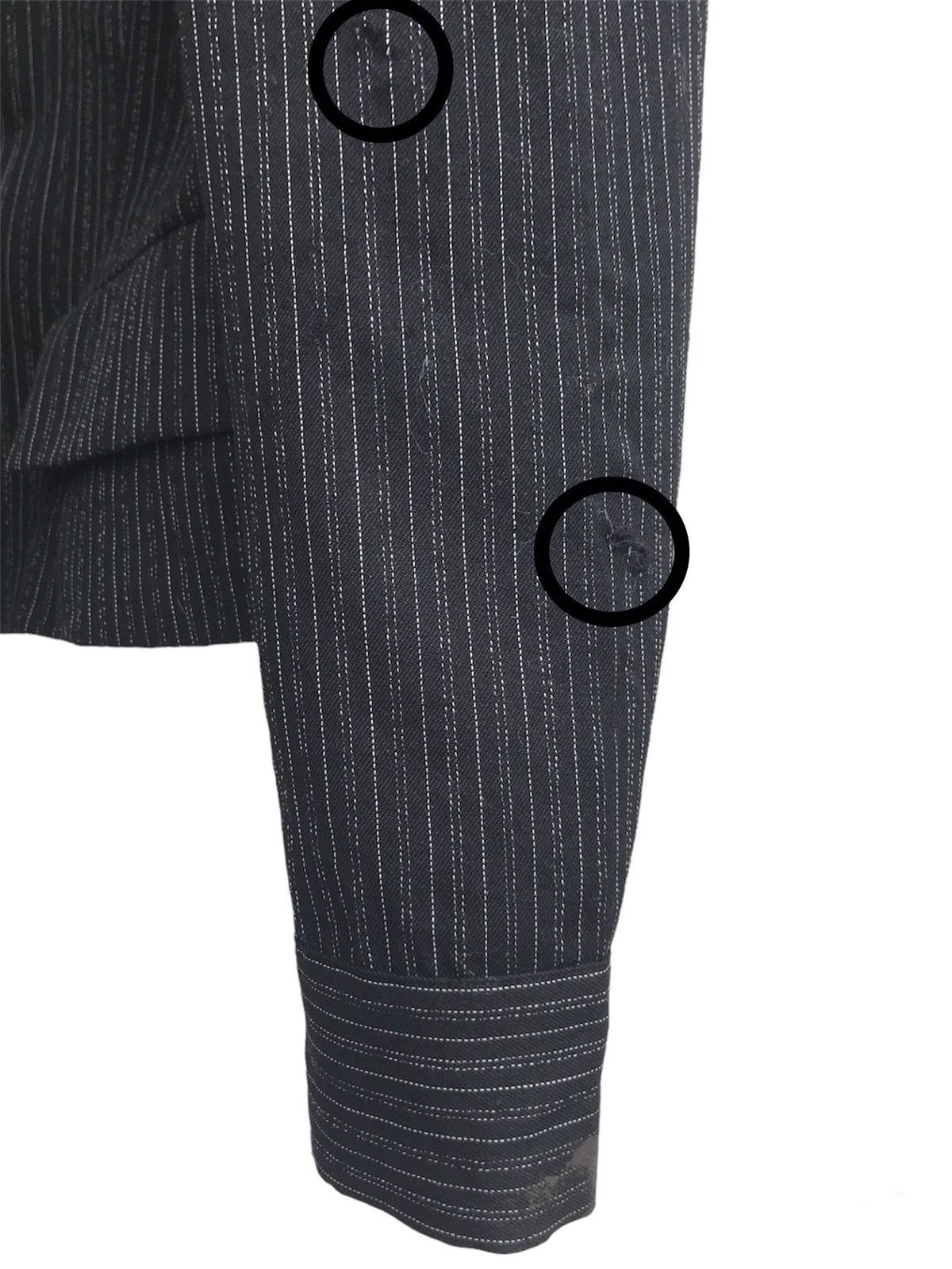 Yohji Yamamoto Workshop by Yohji Yamamoto Striped Wool Cropped Jacket Size XS / US 0-2 / IT 36-38 - 10 Thumbnail