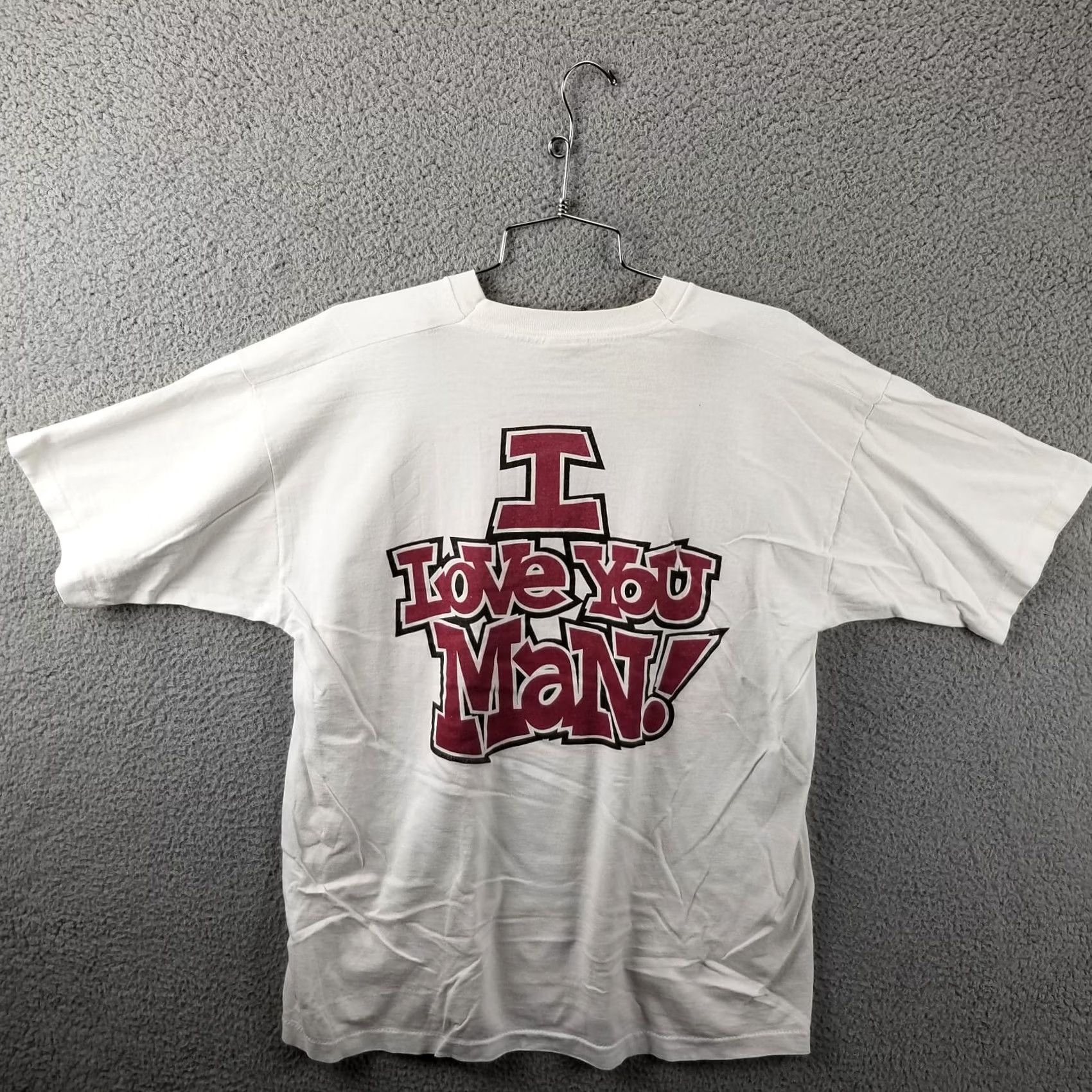 Fruit Of The Loom Vintage Fruit of the Loom Shirt Adult XL White 1997 School Principal Student I LOVE YOU MAN Mens XL White Love Shirt Retro Graphic Print Two Sided Size US XL / EU 56 / 4 - 2 Thumbnail