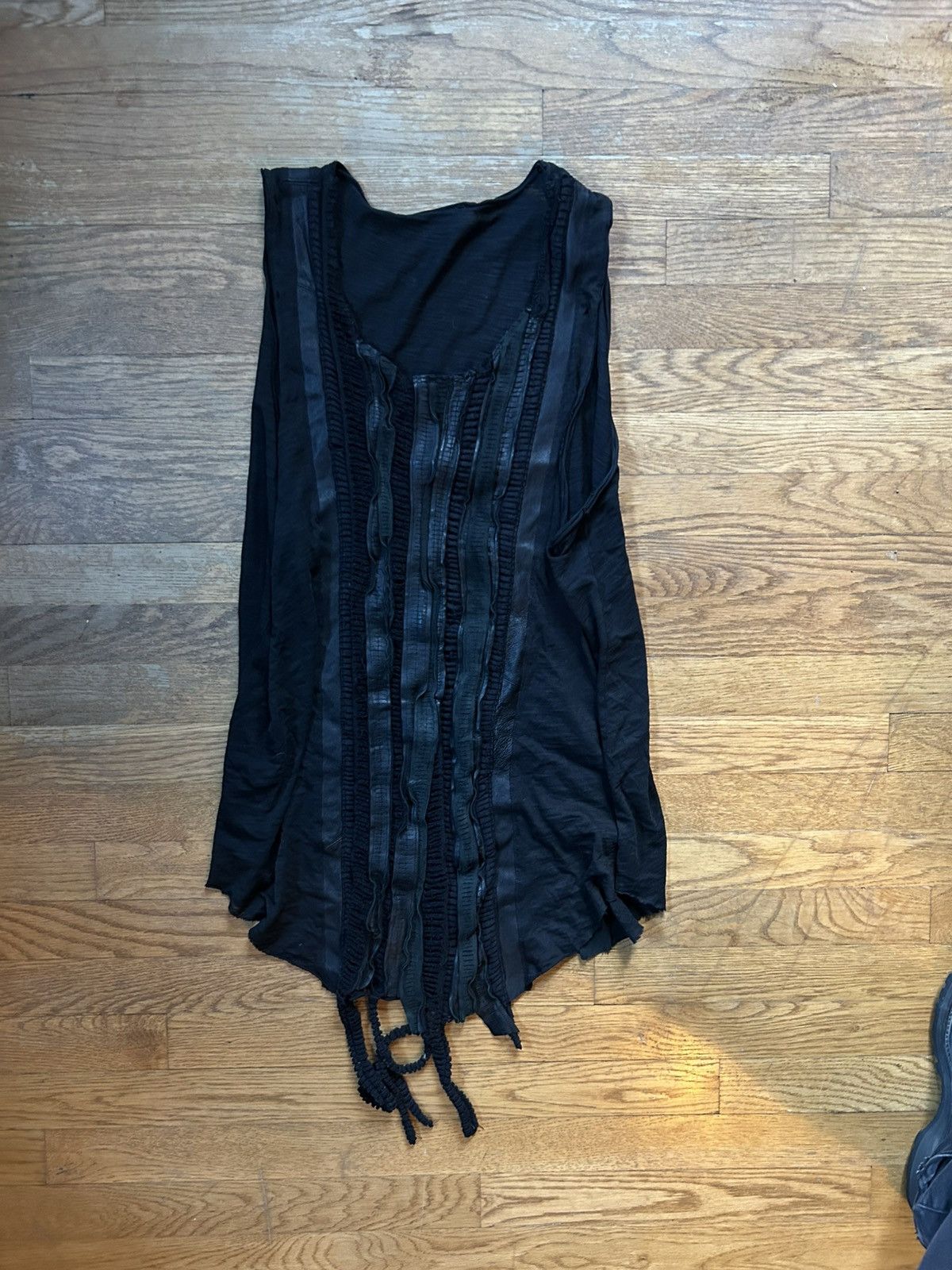 Sandrine Philippe leather hybrid tank top