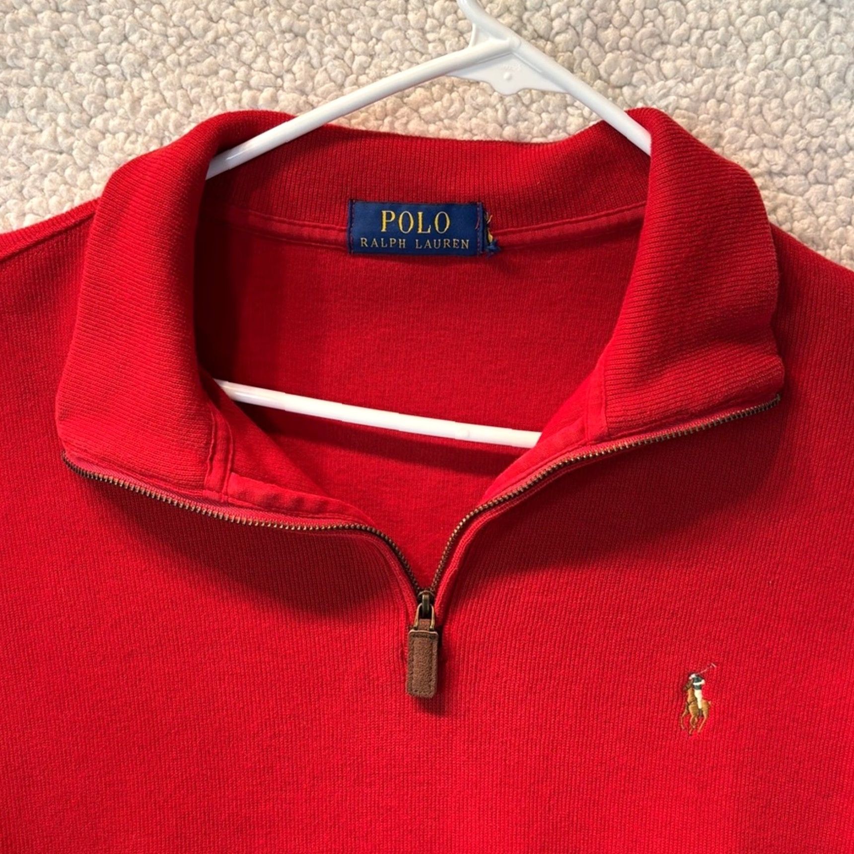 Polo Ralph Lauren Polo Ralph Lauren Polo Ralph Lauren Red 1/4 Zip Mock Neck Cotton Sweater Men’s XL Multi Pony Shirt Pullover Mens Red XL Polo Ralph Lauren Size US XL / EU 56 / 4 - 3 Thumbnail