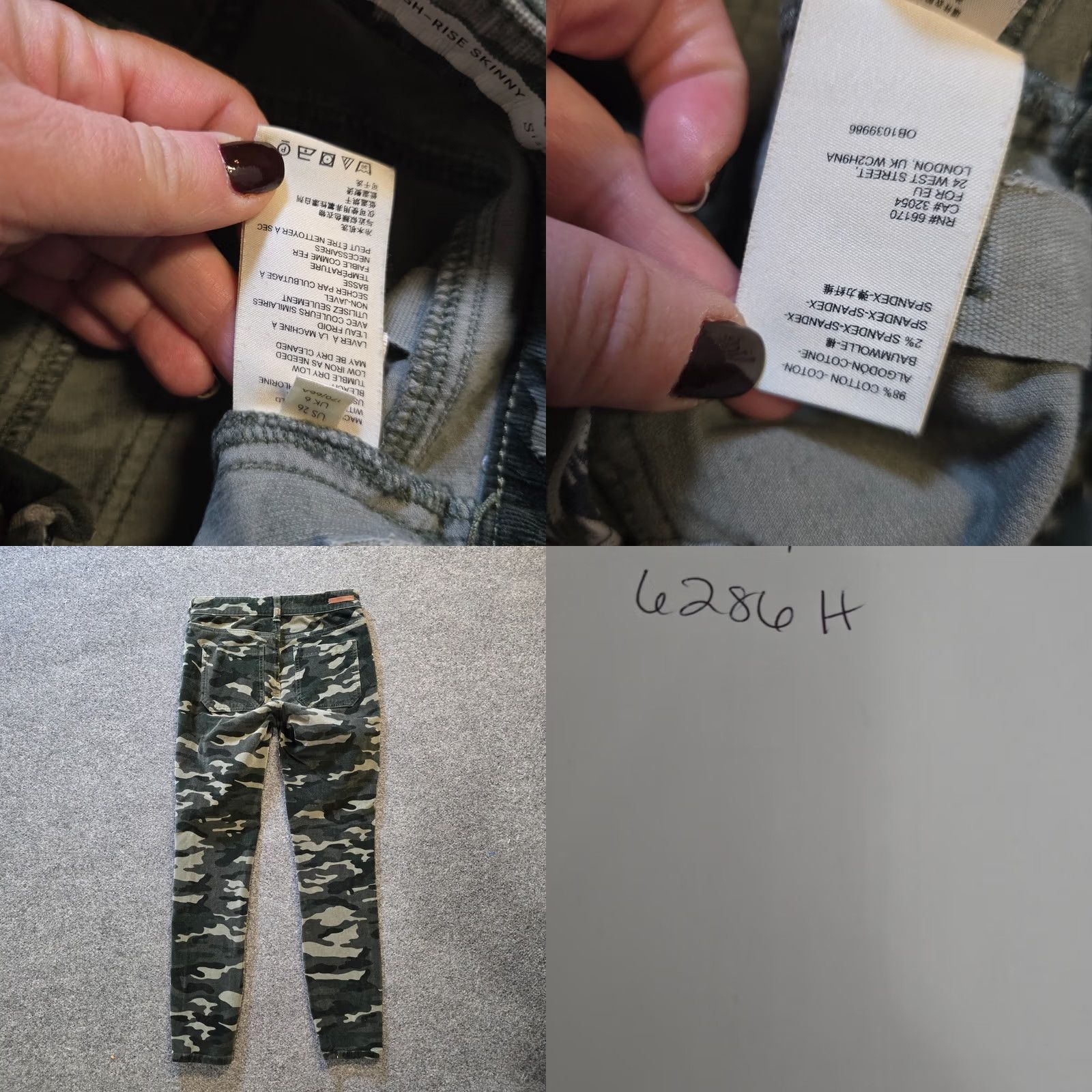 Vintage Pilcro Pants Womens 26 Green Camo Corduroy High Rise Skinny Casual Anthro Pants Size 26" / US 2 / IT 38 - 8 Thumbnail