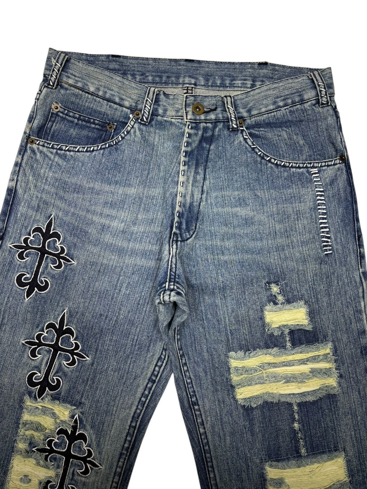 Acne Studios VINTAGE JAPANESE CROSS PATCHES CHROME HEART FLARE JEANS Size US 30 / EU 46 - 8 Thumbnail