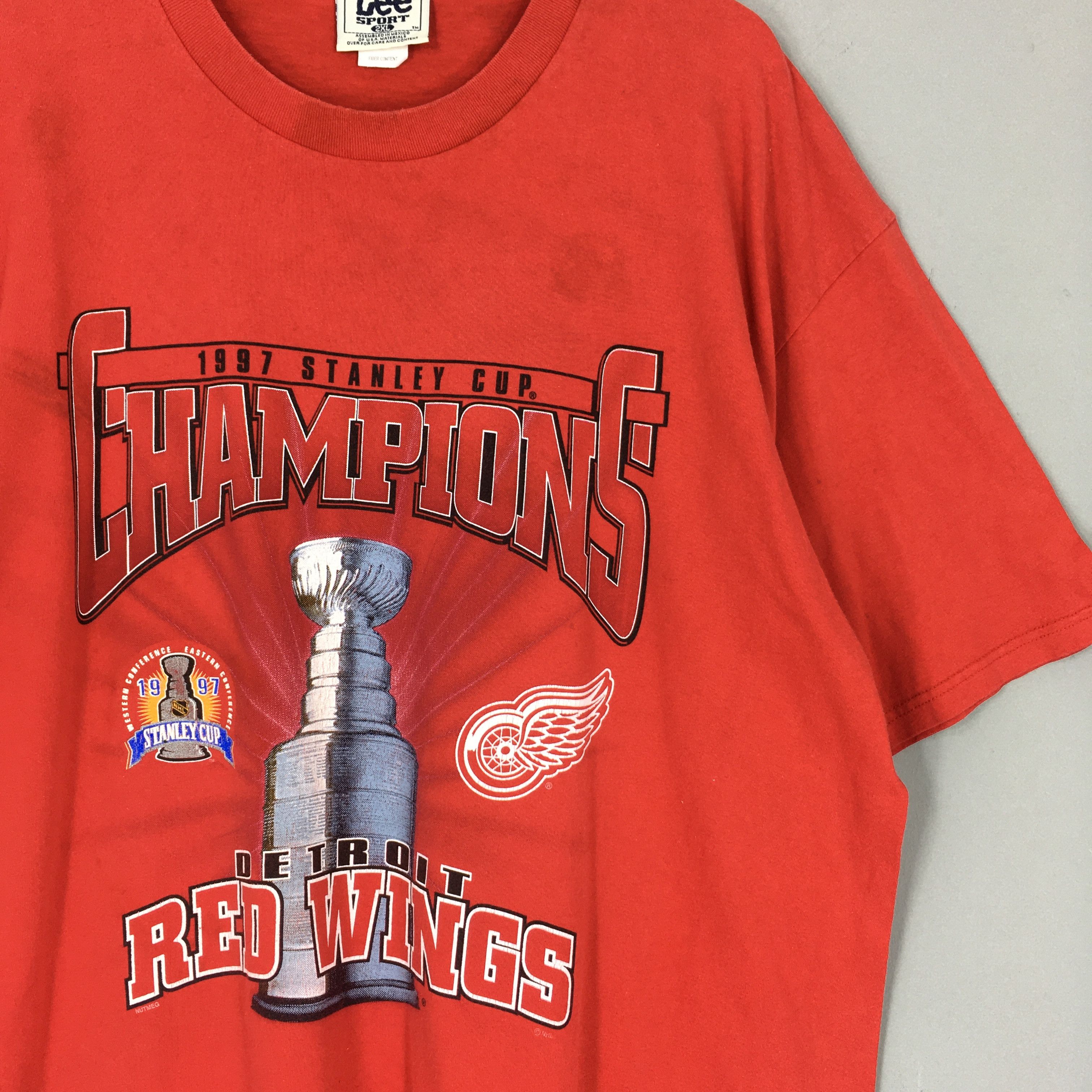 NHL Vintage 90s Detroit Red Wings NHL T Shirt XXLarge Size US XXL / EU 58 / 5 - 2 Thumbnail