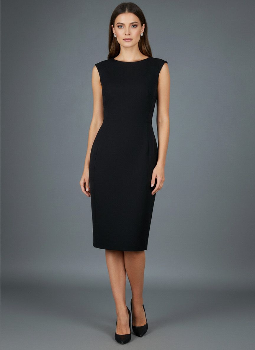 Classic black dress John Lewis fitted evening dress