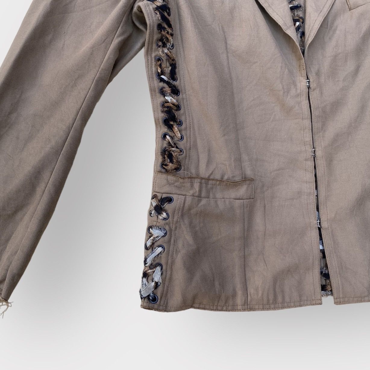 Tom Ford × Yves Saint Laurent Vintage SS02 Safari Cheetah Lace Up Blazer By Tom Ford Size S / US 4 / IT 40 - 4 Thumbnail