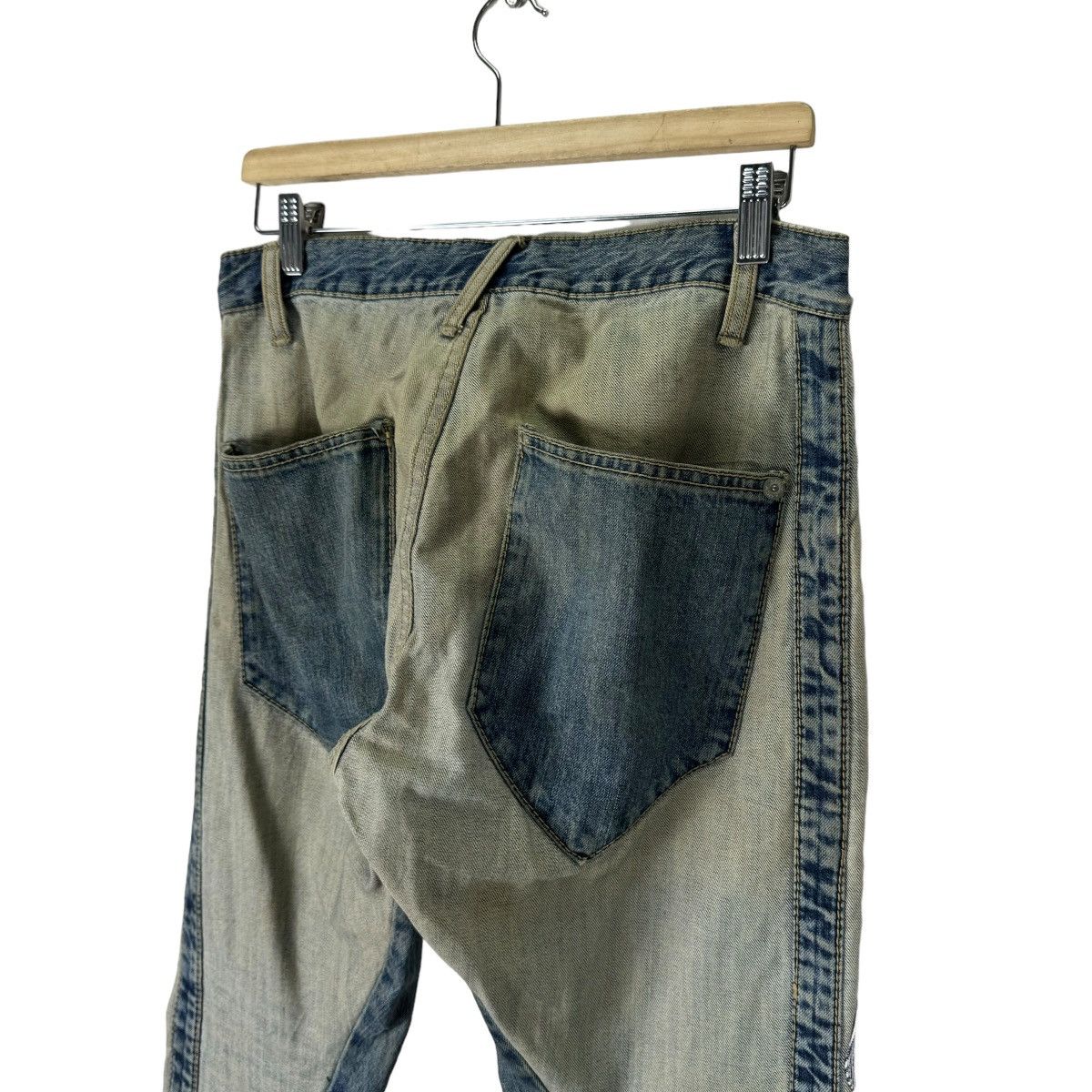 Japanese Brand ☀️LUCY Denim Two Tone Colour Patchwork Jeans Size US 33 - 8 Thumbnail