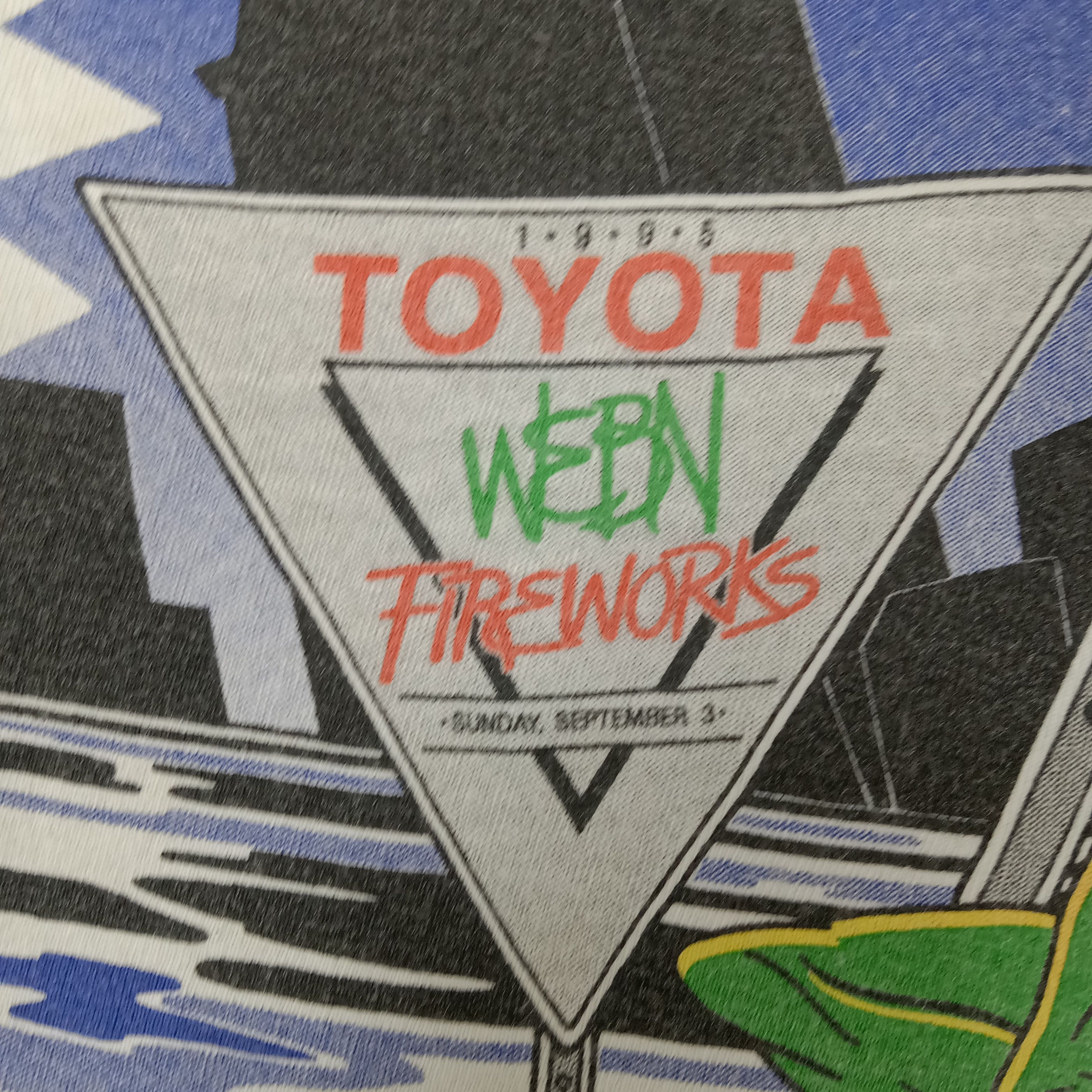 Hanes × Vintage Vintage 90's Toyota WEBN Fireworks Frog Design Tshirt Size US L / EU 52-54 / 3 - 3 Thumbnail