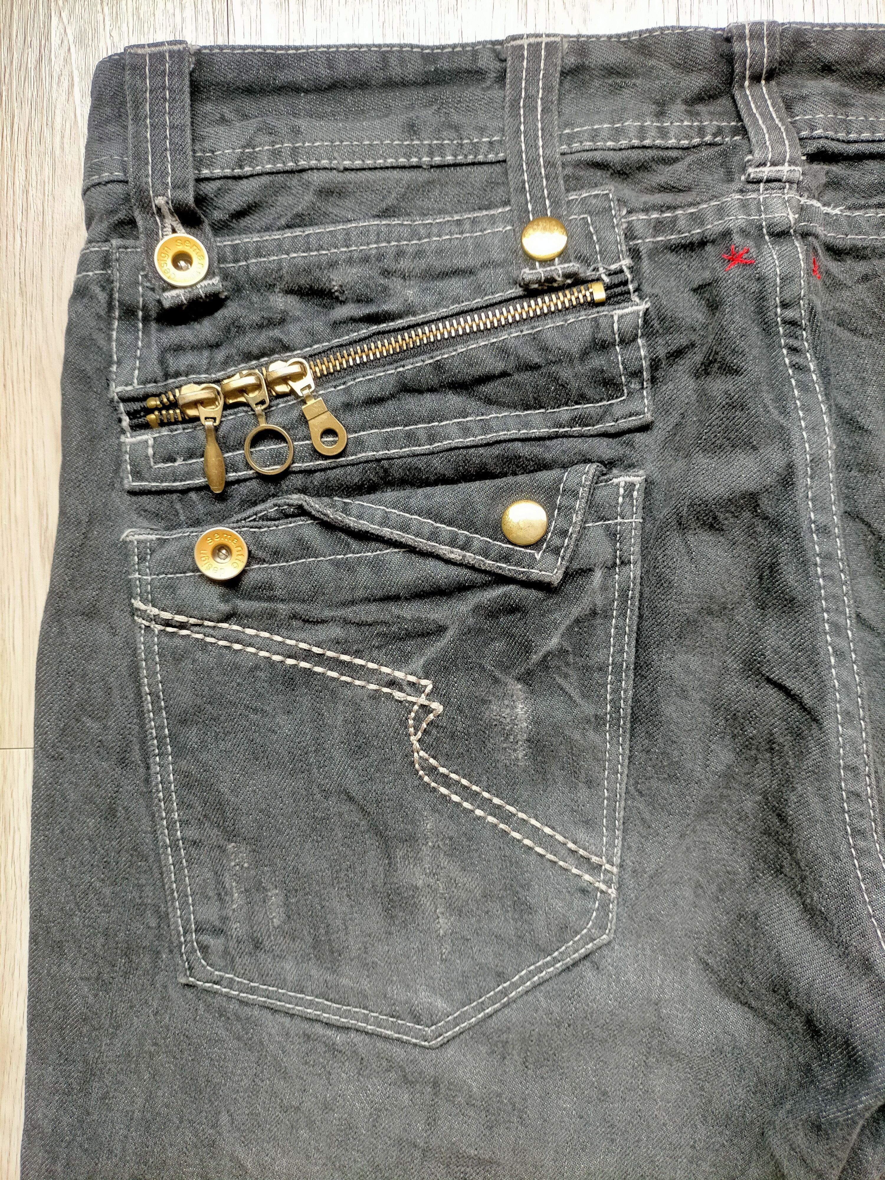 semanticdesign Semantic Design Multipocket Zipped Punk Style Black Jeans Size US 34 / EU 50 - 12 Thumbnail