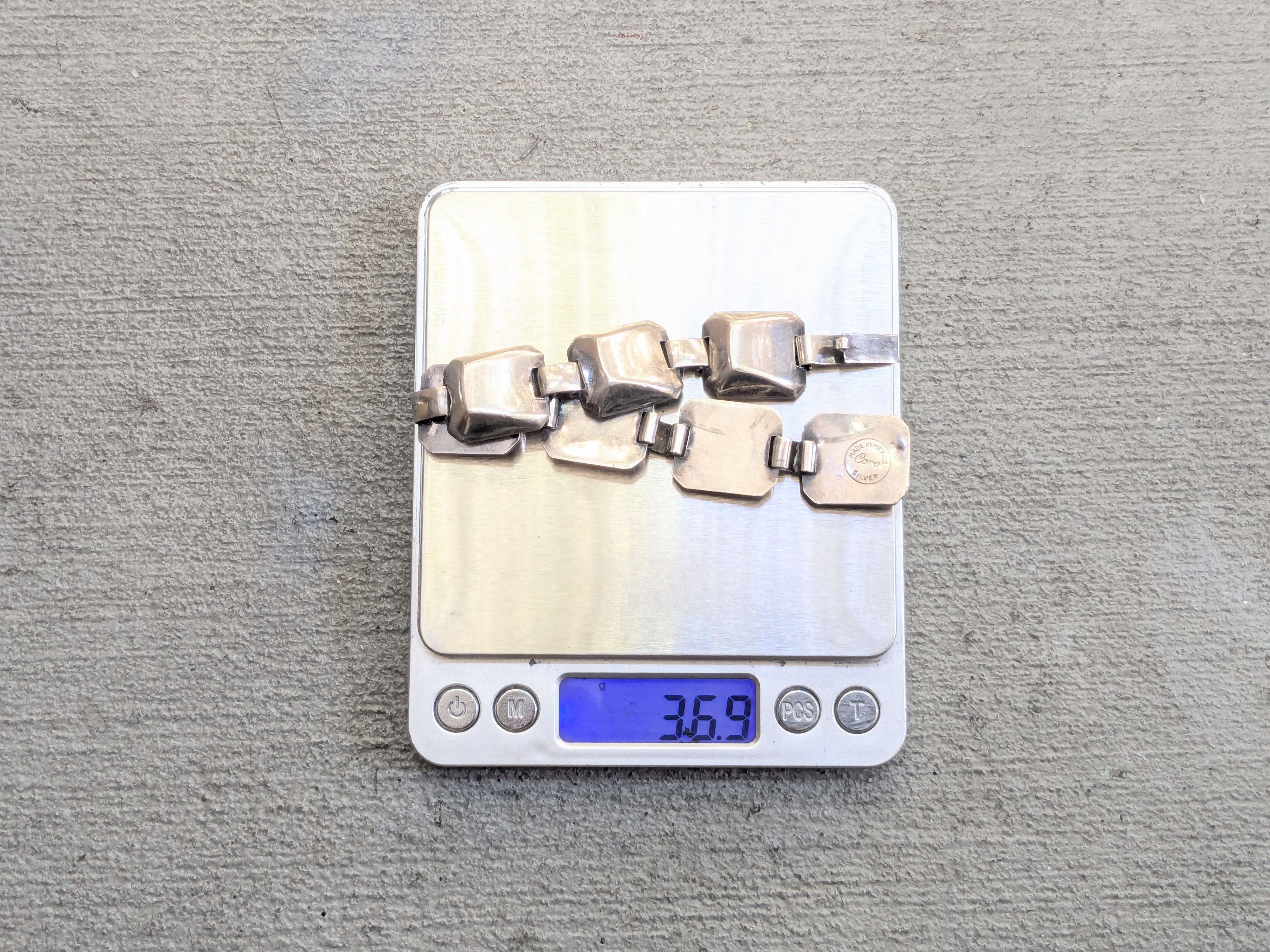 Sterling Silver Vintage Sterling Silver Bracelet Square Modern Abstract Size ONE SIZE - 17 Thumbnail