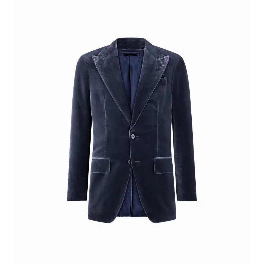 Tom Ford o1loc1c0425 JLAP02 Light Velvet Atticus Jacket in Blue Size US M / EU 48-50 / 2 - 1 Thumbnail