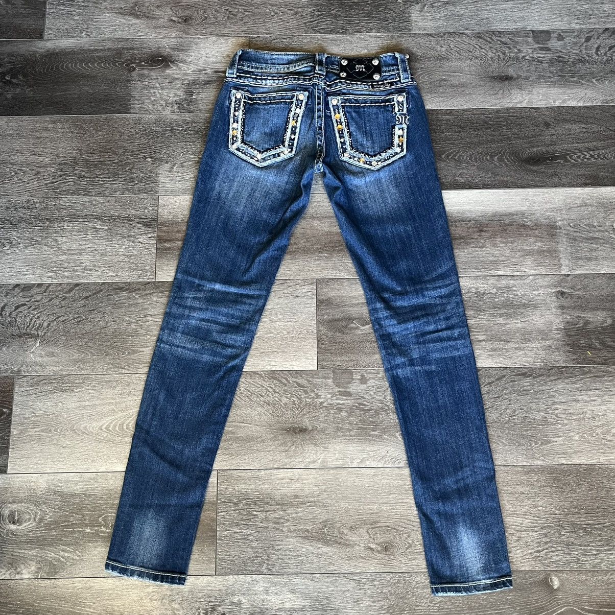 Miss Me Vintage Y2K Miss Me Signature Skinny Denim Jeans Studded Size 25" / US 0 / IT 36 - 1 Thumbnail