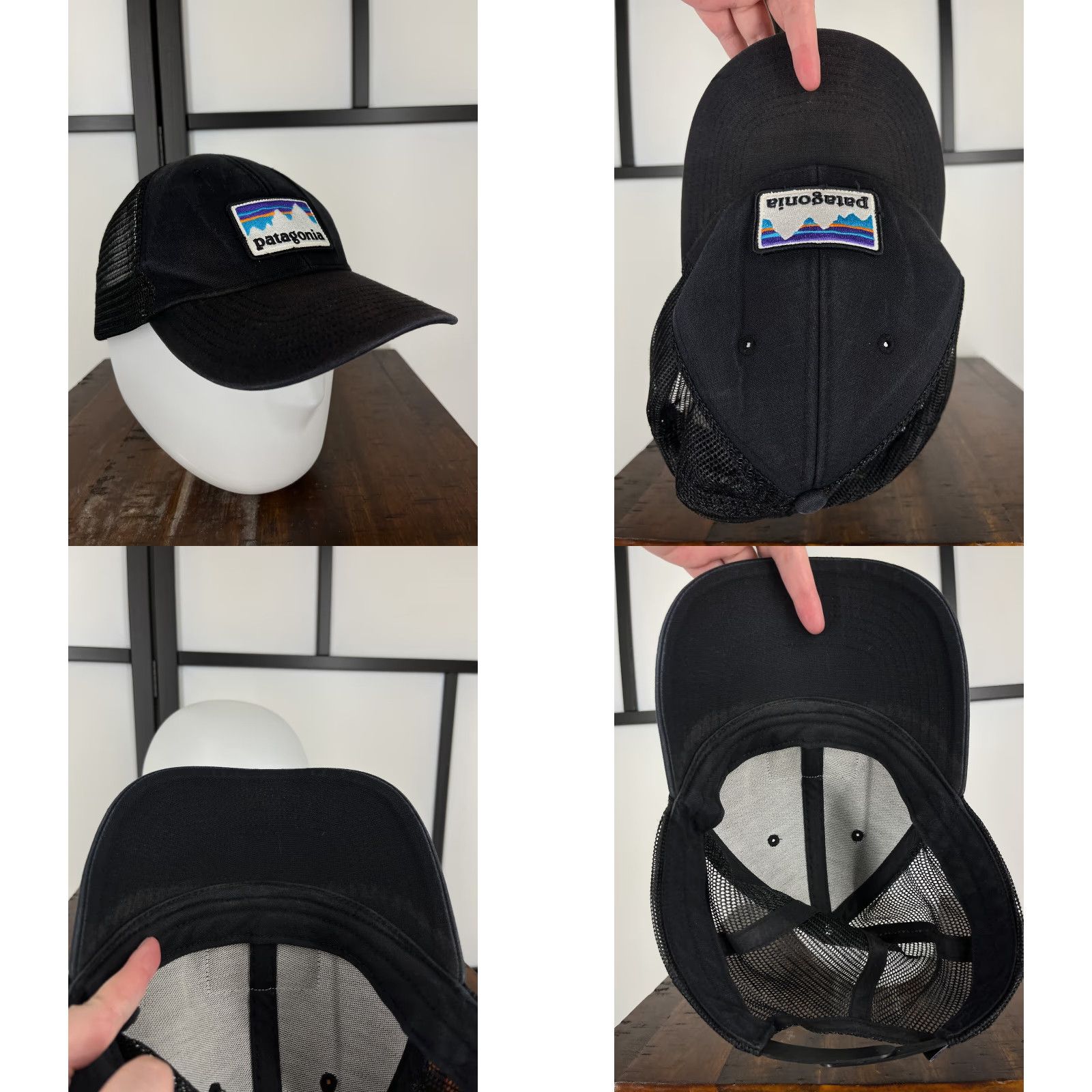 Patagonia Patagonia Trucker Hat Cap Snap Back Adult One Size Black Fitz Roy Embroidered Size ONE SIZE - 8 Thumbnail