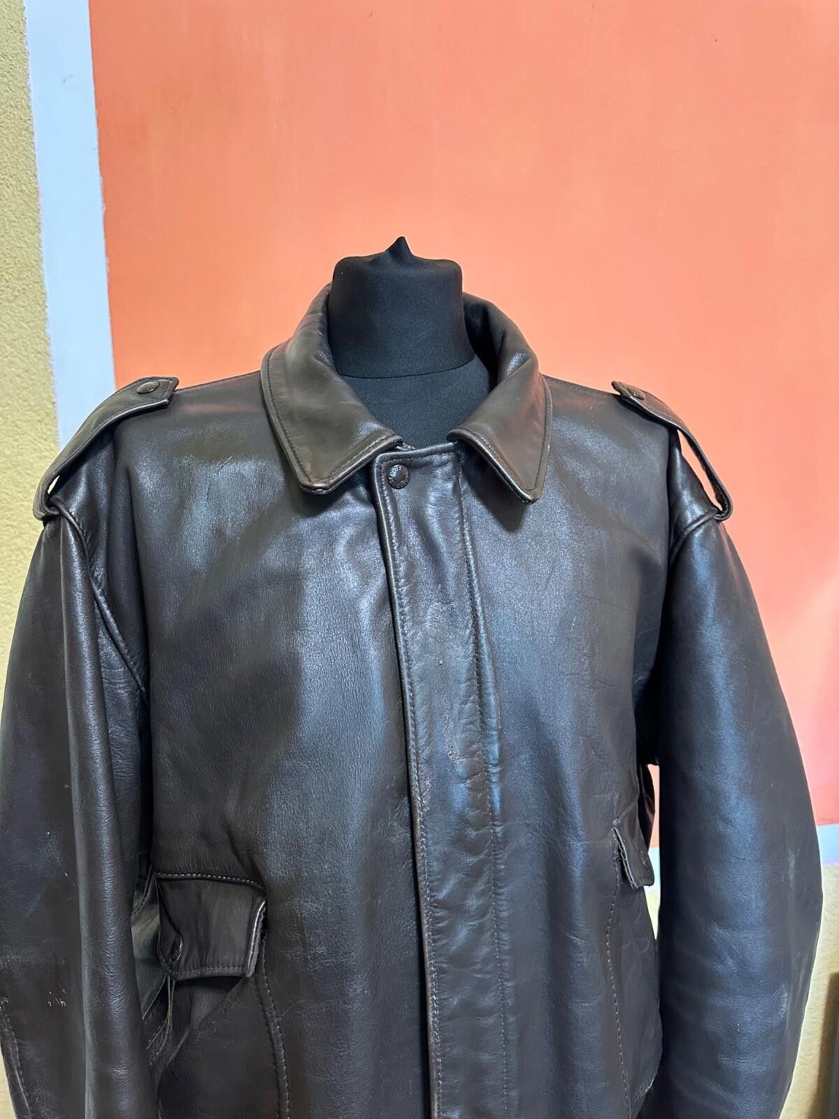 Schott SCHOTT 184-SM Black Leather Flight Jacket Vintage 80's 54US Size US XL / EU 56 / 4 - 2 Thumbnail