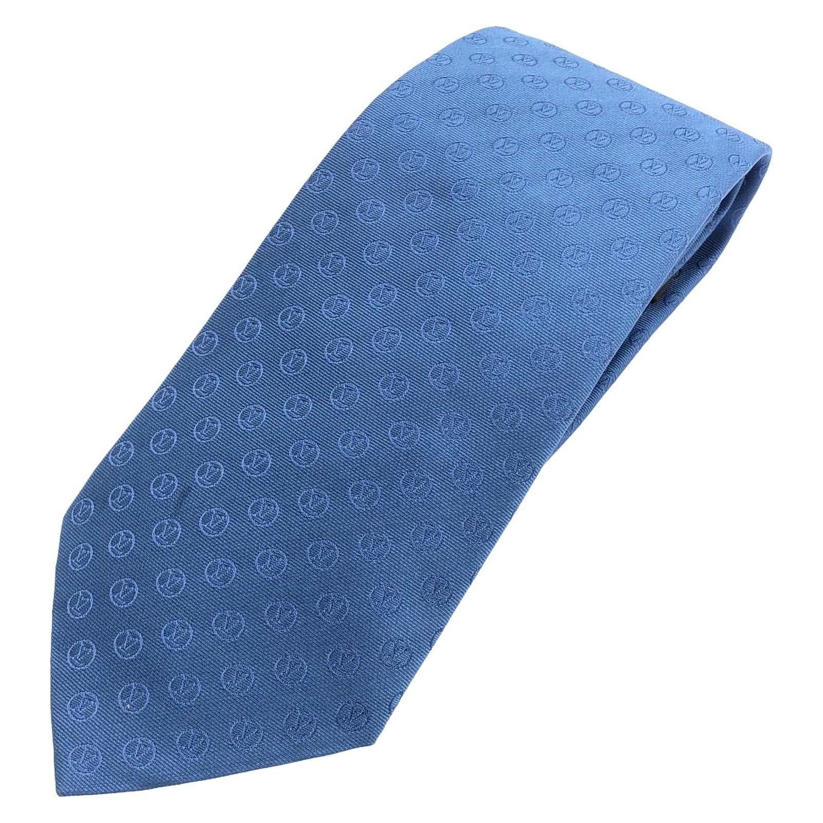 Louis Vuitton Louis Vuitton Tie Silk Blue Size ONE SIZE - 1 Thumbnail