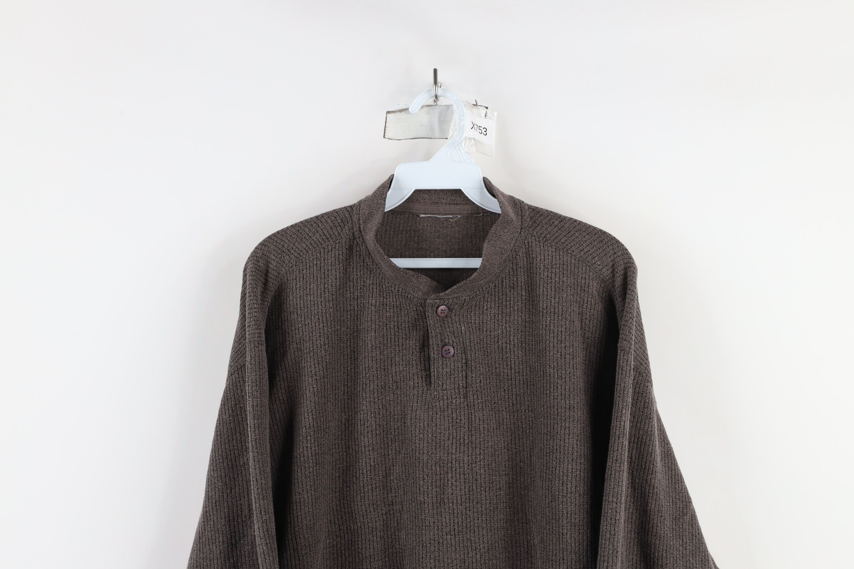 Vintage Vintage 90s Streetwear Knit Long Sleeve Henley T-Shirt Size US XL / EU 56 / 4 - 2 Thumbnail