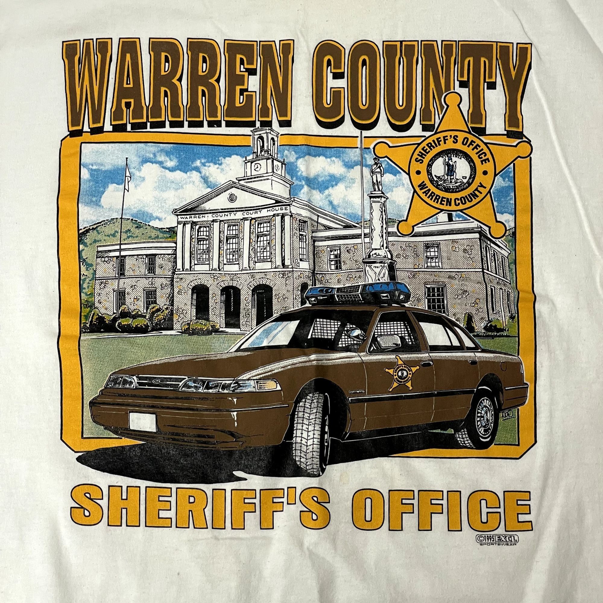 image of Unkwn 90's Best Warren County 1995 Sheriffs Office Graphic T Shirt in White, Men's (Size XL)