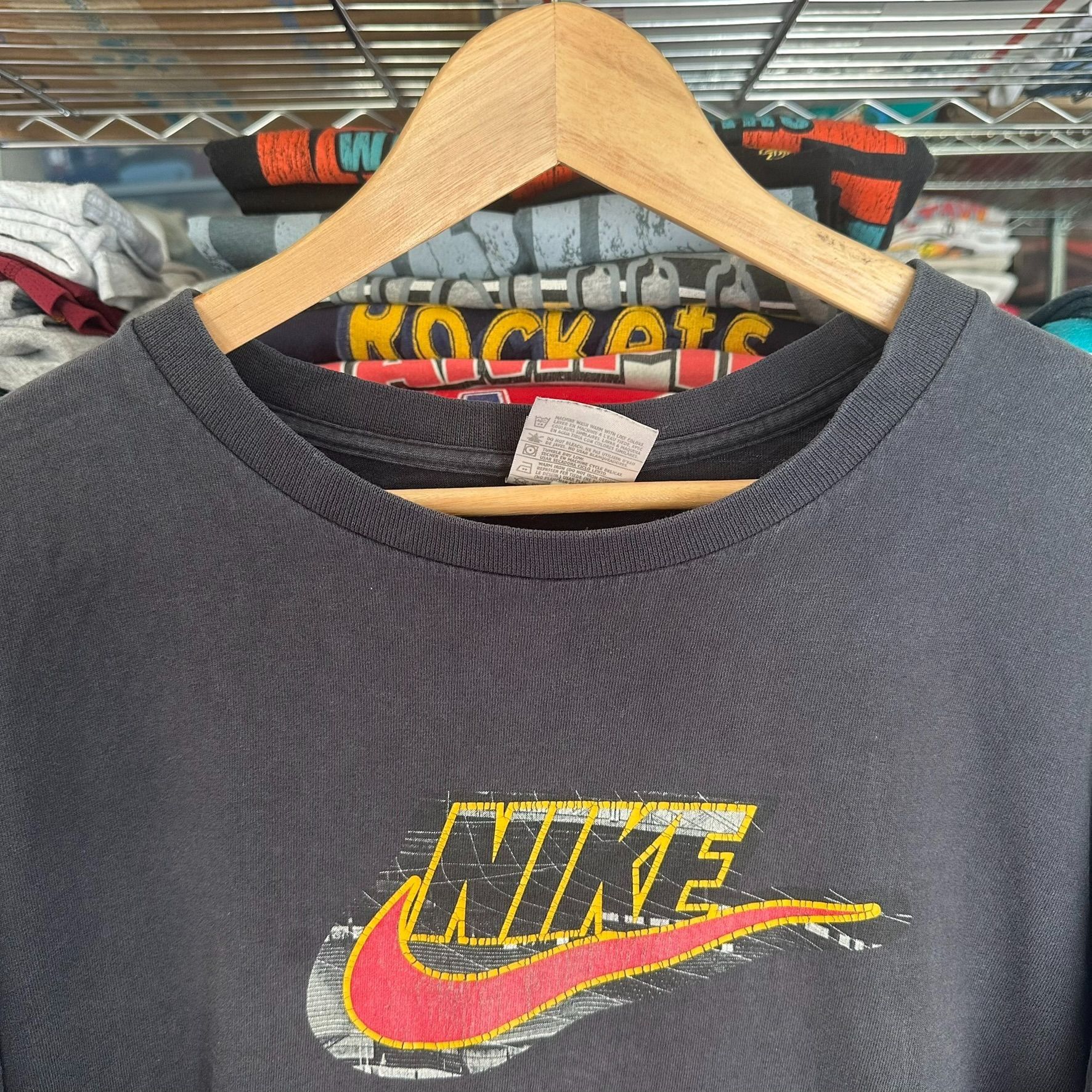 Nike Vintage Y2K Nike Center Swoosh T-Shirt Long Sleeve Black XXL Size US XXL / EU 58 / 5 - 5 Thumbnail