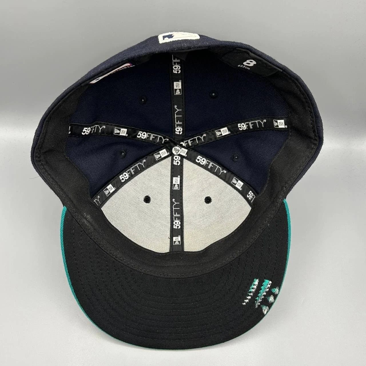 New Era Seattle Mariners Hat Men 8 Navy Blue MLB Embroidered Fitted Size ONE SIZE - 2 Thumbnail