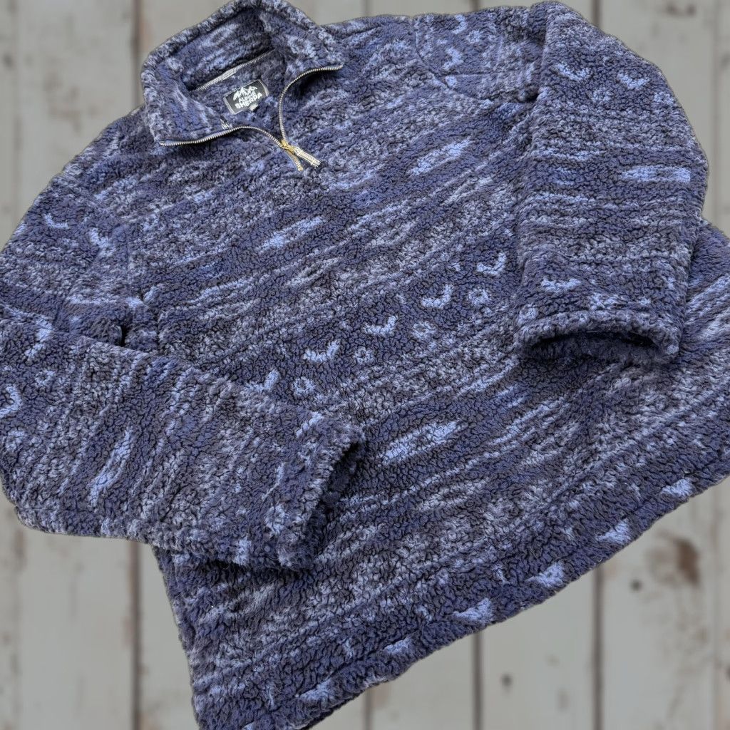 Vintage Alpine Sherpa Sweater Mens 2XL Blue Sherpa Fleece 1/4 Zip Pullover Mock Neck Casual 2XL Mens Sweater Blue Alpine Sherpa Size US XXL / EU 58 / 5 - 1 Thumbnail