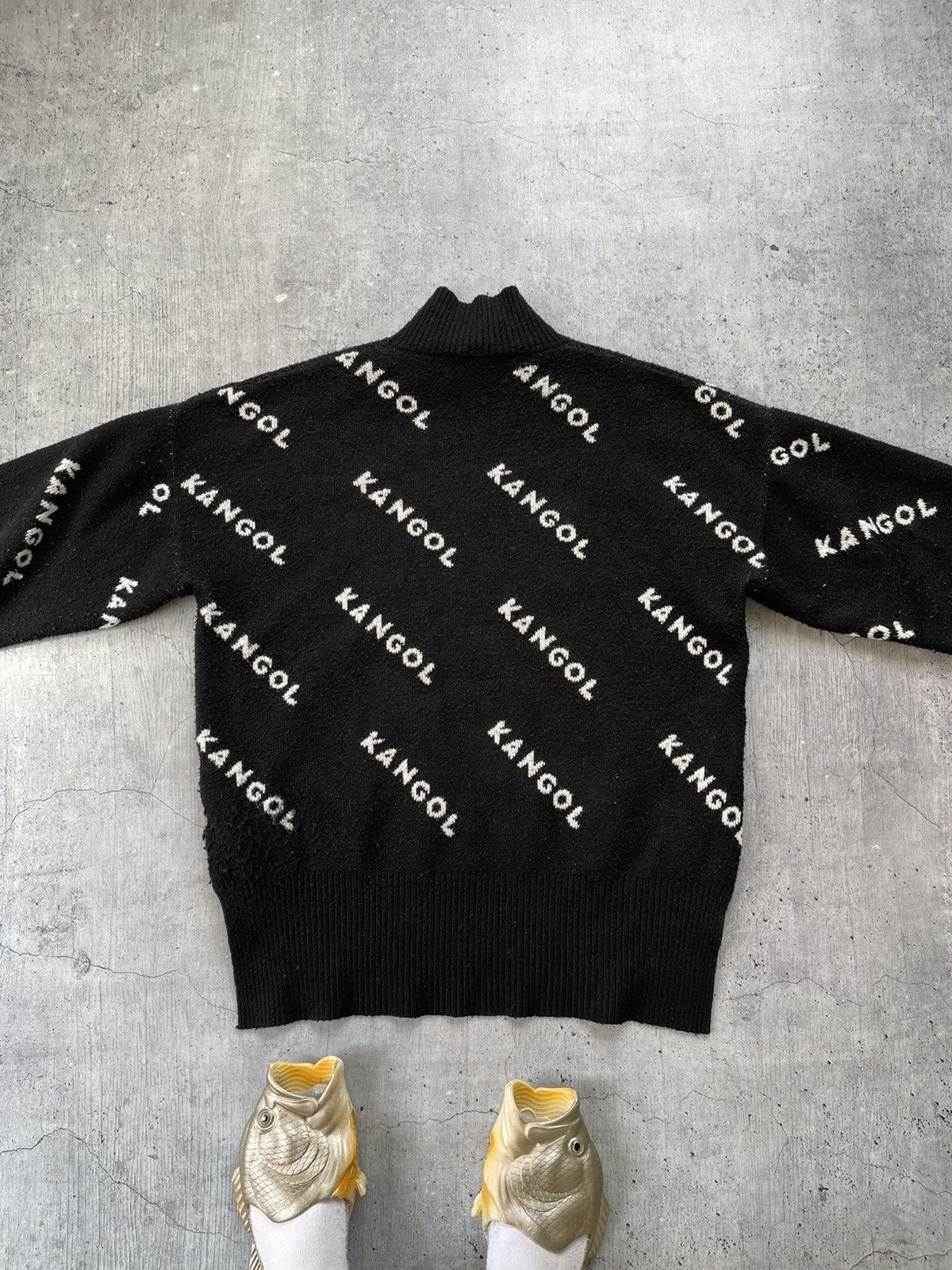 Kangol × Vintage Vintage Kangol Monogram Logo Wool Sweater Streetwear Y2K Size L / US 10 / IT 46 - 5 Thumbnail