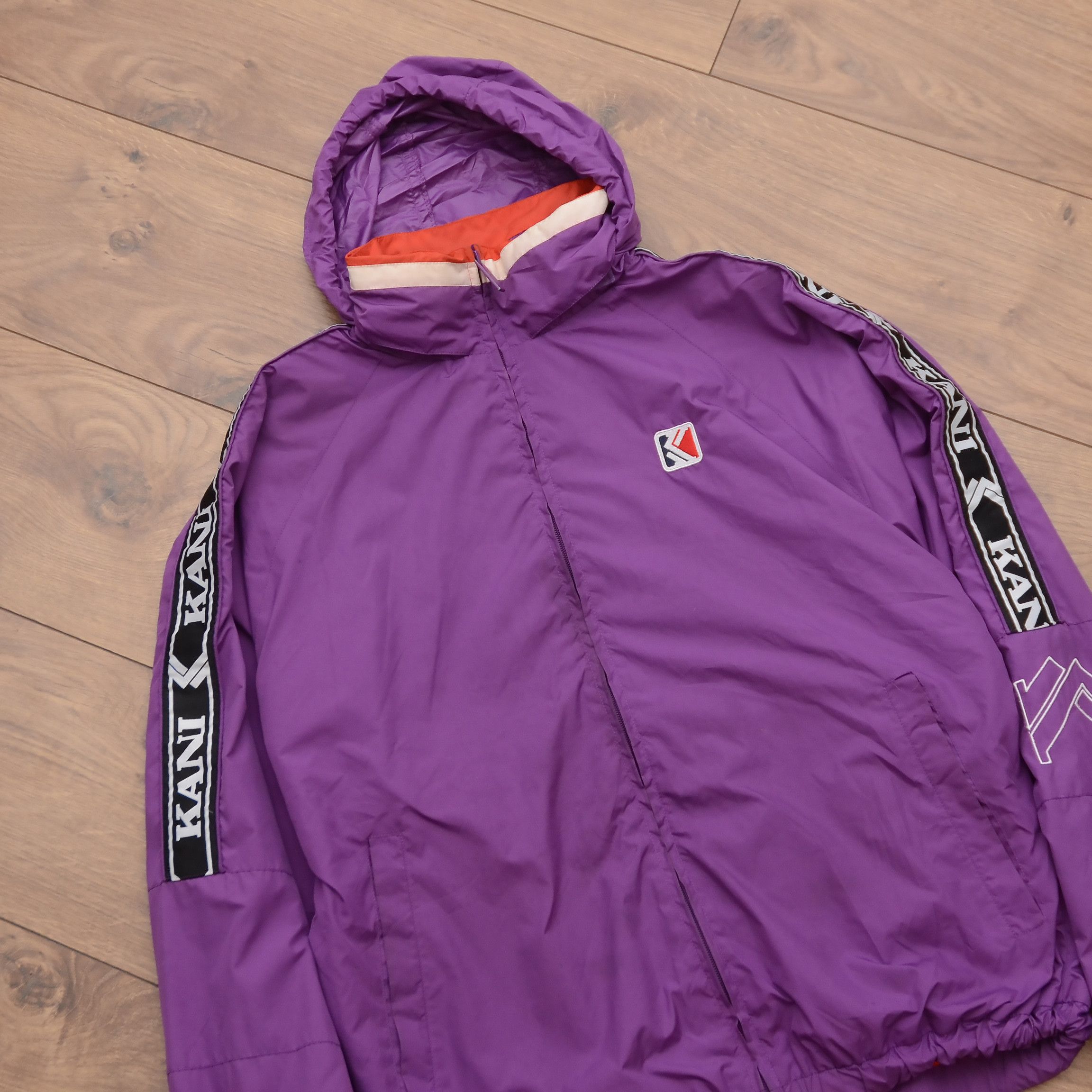 Karl Kani Karl Kani Retro Tape Track Jacket Big Logo Hooded Zip Vintag Size US L / EU 52-54 / 3 - 6 Thumbnail