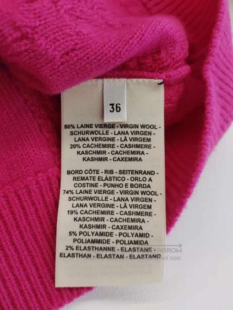 Hermes Hermes Rose Red Chain Embroidery Cashmere Sweater Size XS / US 0-2 / IT 36-38 - 4 Thumbnail