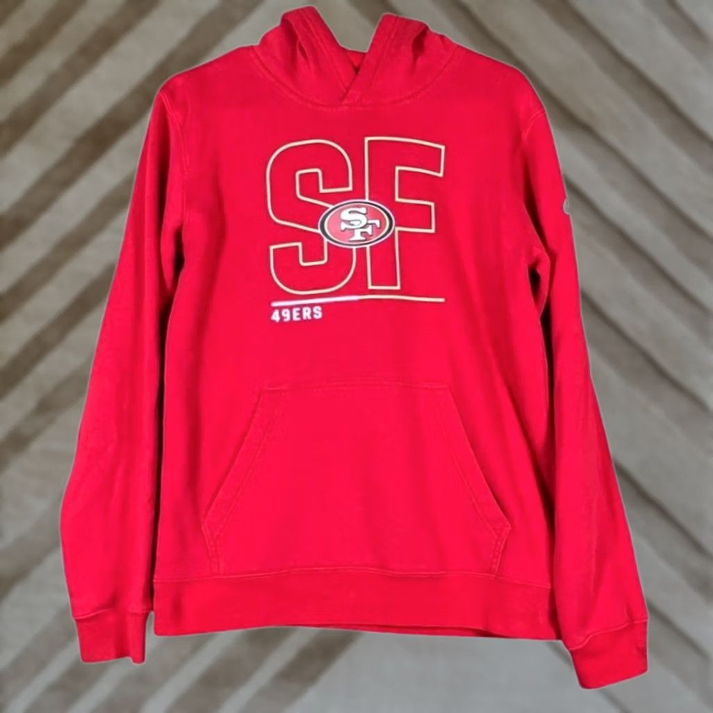 Nike Nike Mens Sweatshirt Football 49ers Pullover Hoodie XL Red Kangaroo Pocket Size US XL / EU 56 / 4 - 1 Thumbnail