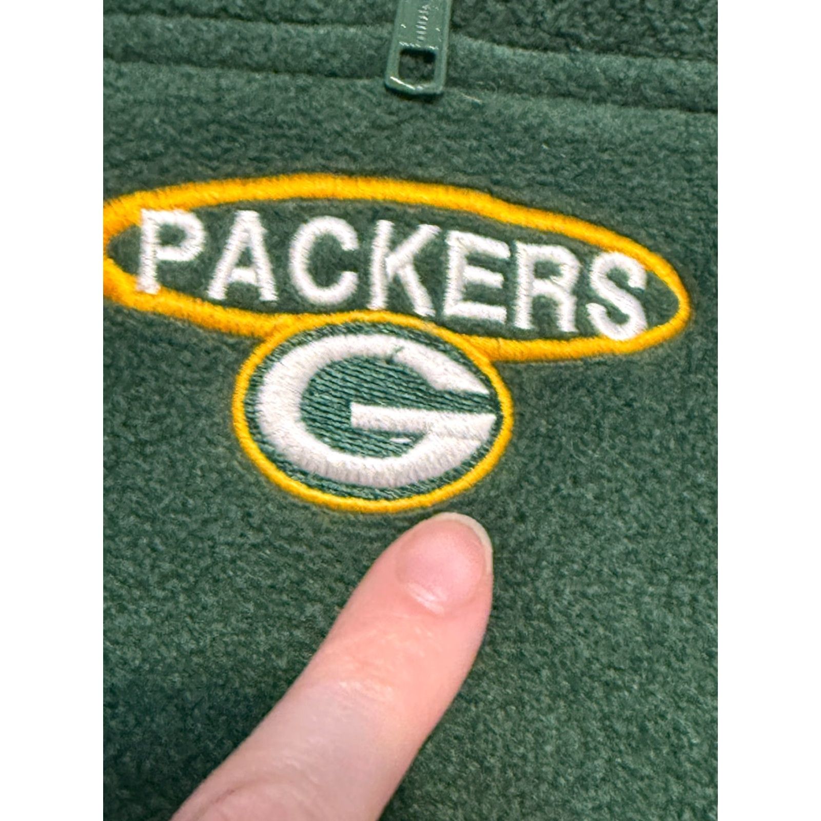 Vintage The Edge Sweater Men's XL Green Yellow Green Bay Packers Pullover 1/4 Zip Fleece Regular Knit Style Long Sleeve 1/4 Zip Logo Pu llover Size US XL / EU 56 / 4 - 5 Thumbnail