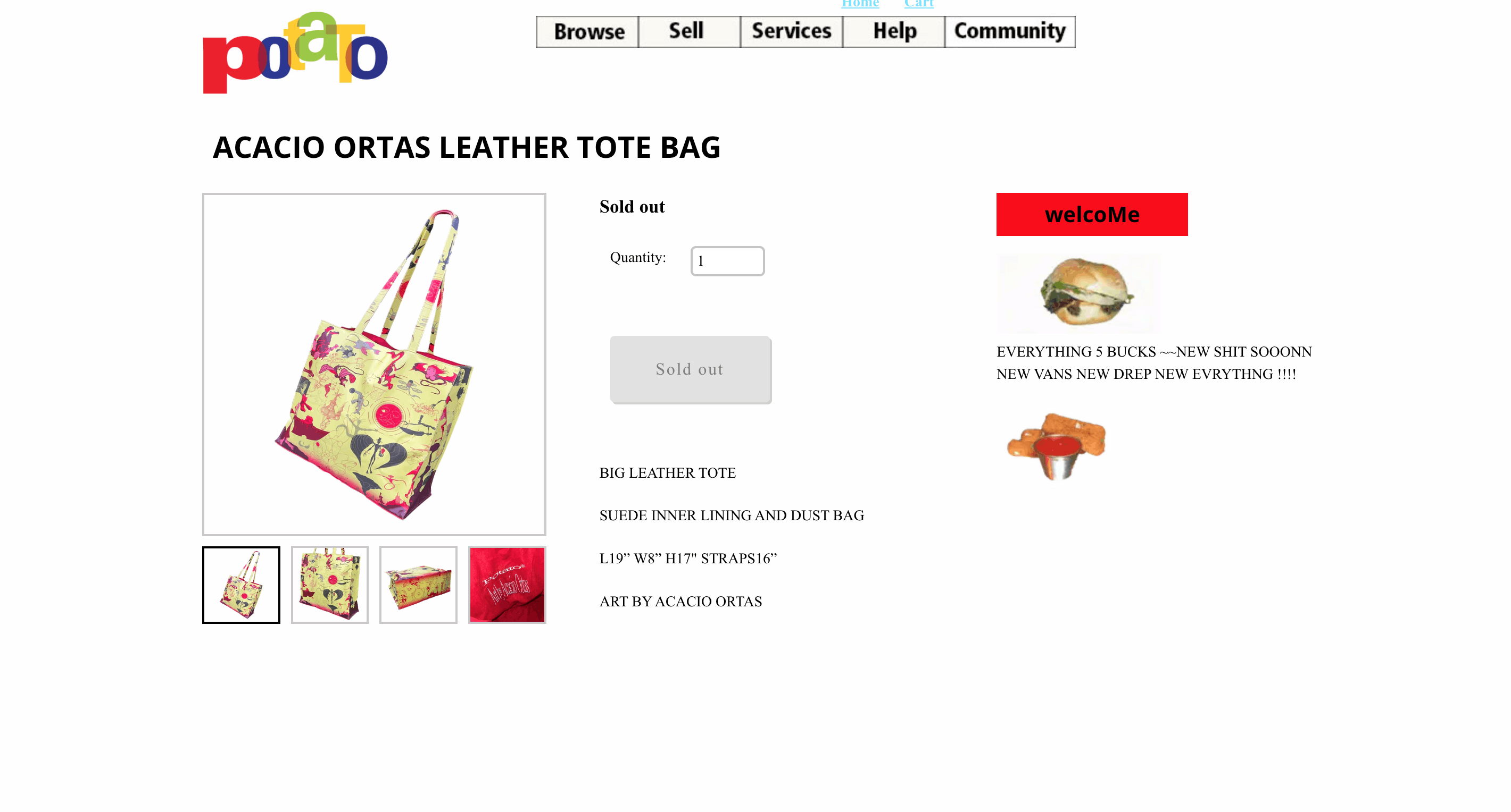 Imran Potato IMRAN POTATO ACACIO ORTAS LEATHER TOTE BAG | Grailed