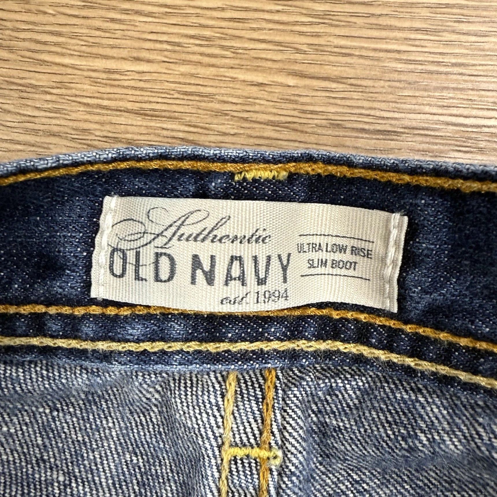 Old Navy Old Navy Jeans Women's Ultra Low Rise Slim Bootcut Button Fly 6 Distressed Blue Regular 31in Inseam Size 28" / US 6 / IT 42 - 2 Thumbnail