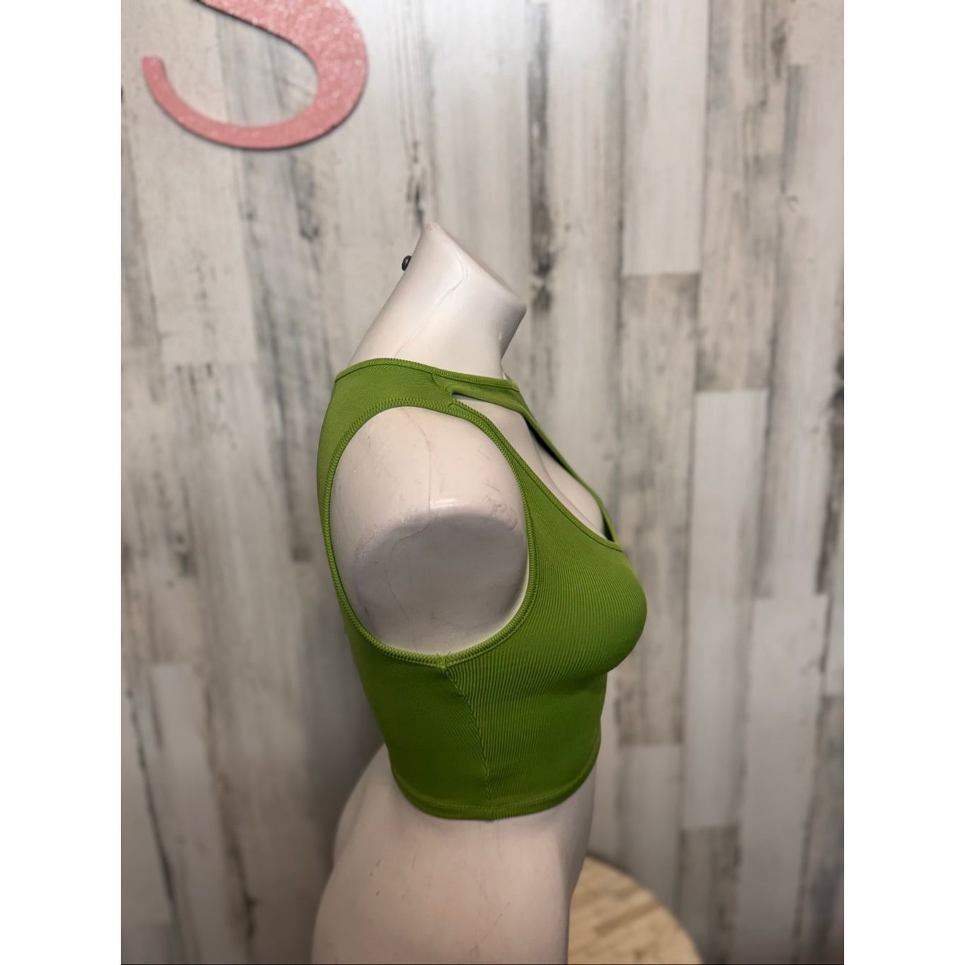 Other Pull & Bear Lime Green Cutout Tank Top | Ribbed Asymmetrical Size XS / US 0-2 / IT 36-38 - 6 Thumbnail