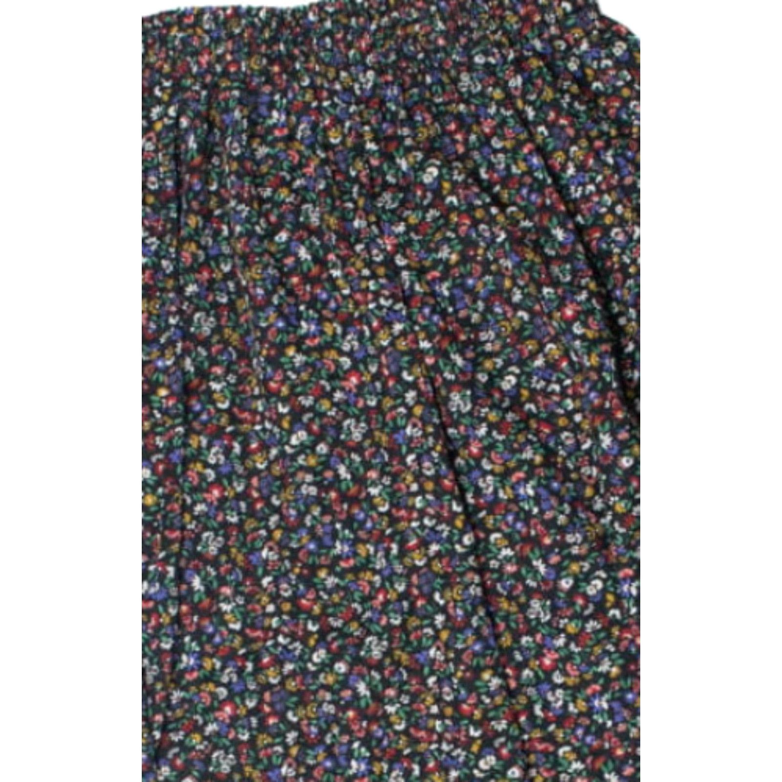 Vintage VINTAGE Black Floral Maxi Skirt With Pockets XXS Size 40" / US 18 - 2 Thumbnail