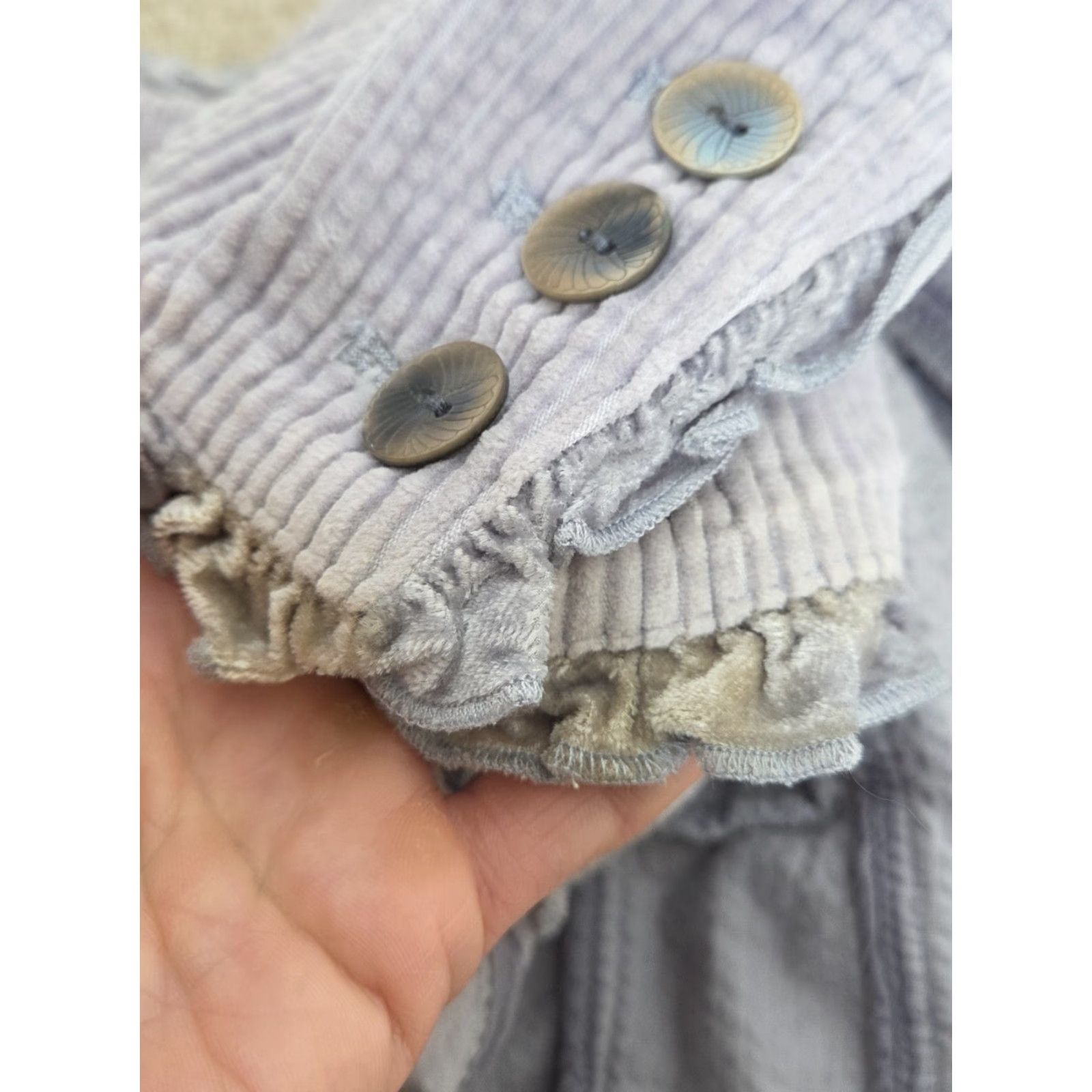 J. Jill J Jill Corduroy Blazer Jacket Womens Small Blue Velvet Crop Ruffle Button Pockets Basic Jacket Office Casual 90s? Size S / US 4 / IT 40 - 6 Thumbnail